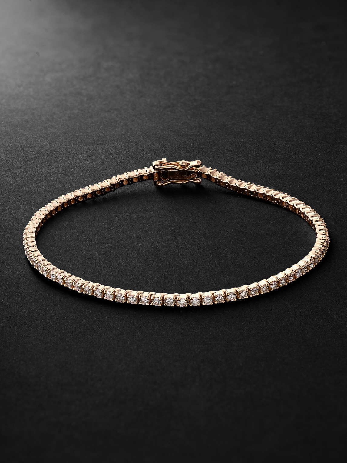 Kolours Jewelry Spectra Pink Gold Diamond Tennis Bracelet In Rose Gold