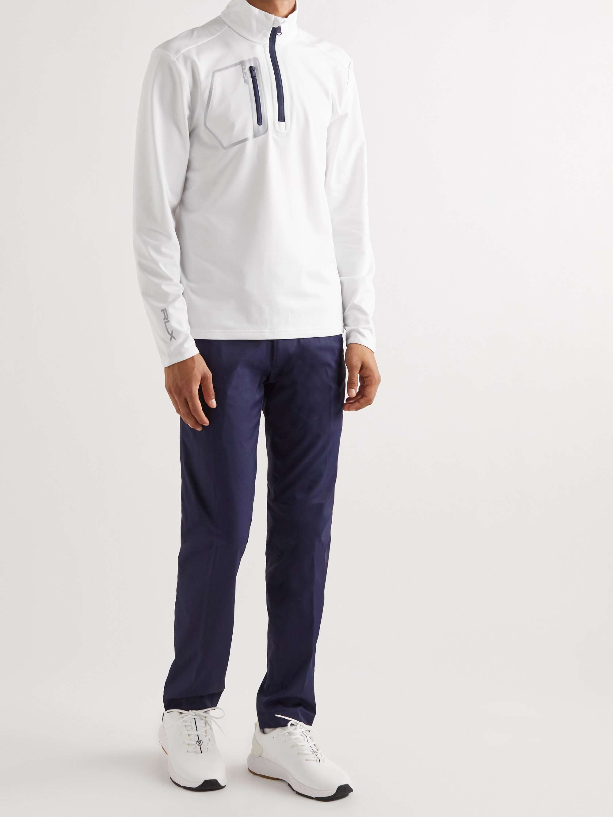 RLX RALPH LAUREN Logo-Print Recycled Stretch-Jersey Half-Zip Golf Jacket