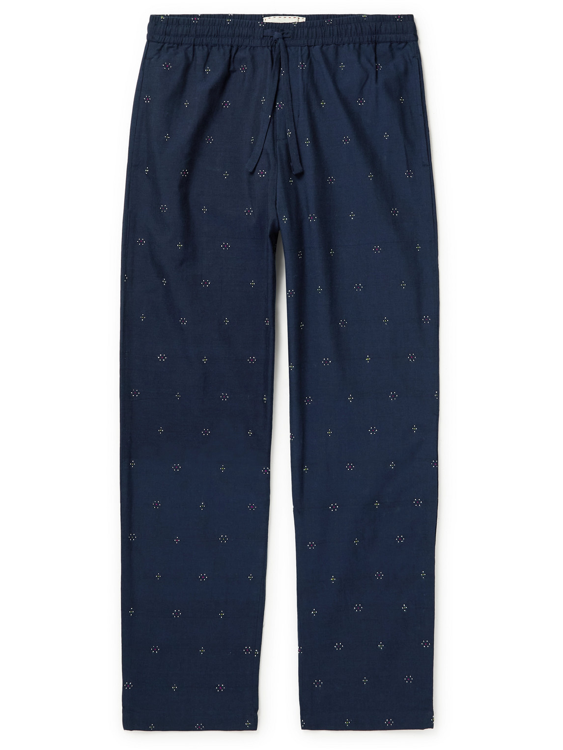 Malibu Embroidered Organic Cotton Drawstring Trousers