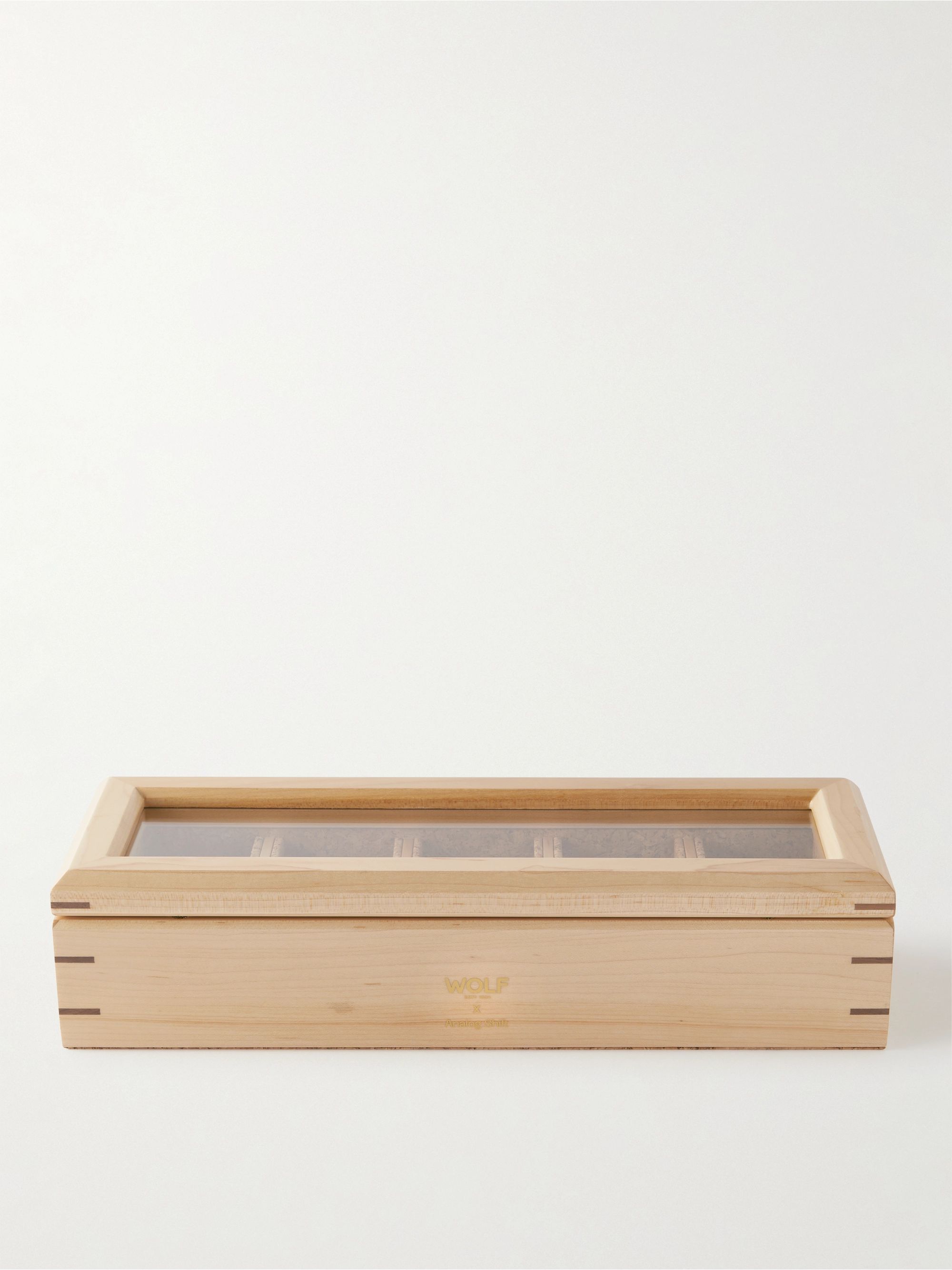 WOLF Analog/Shift Flatiron II Maple and Walnut Wood Five-Piece Watch Box