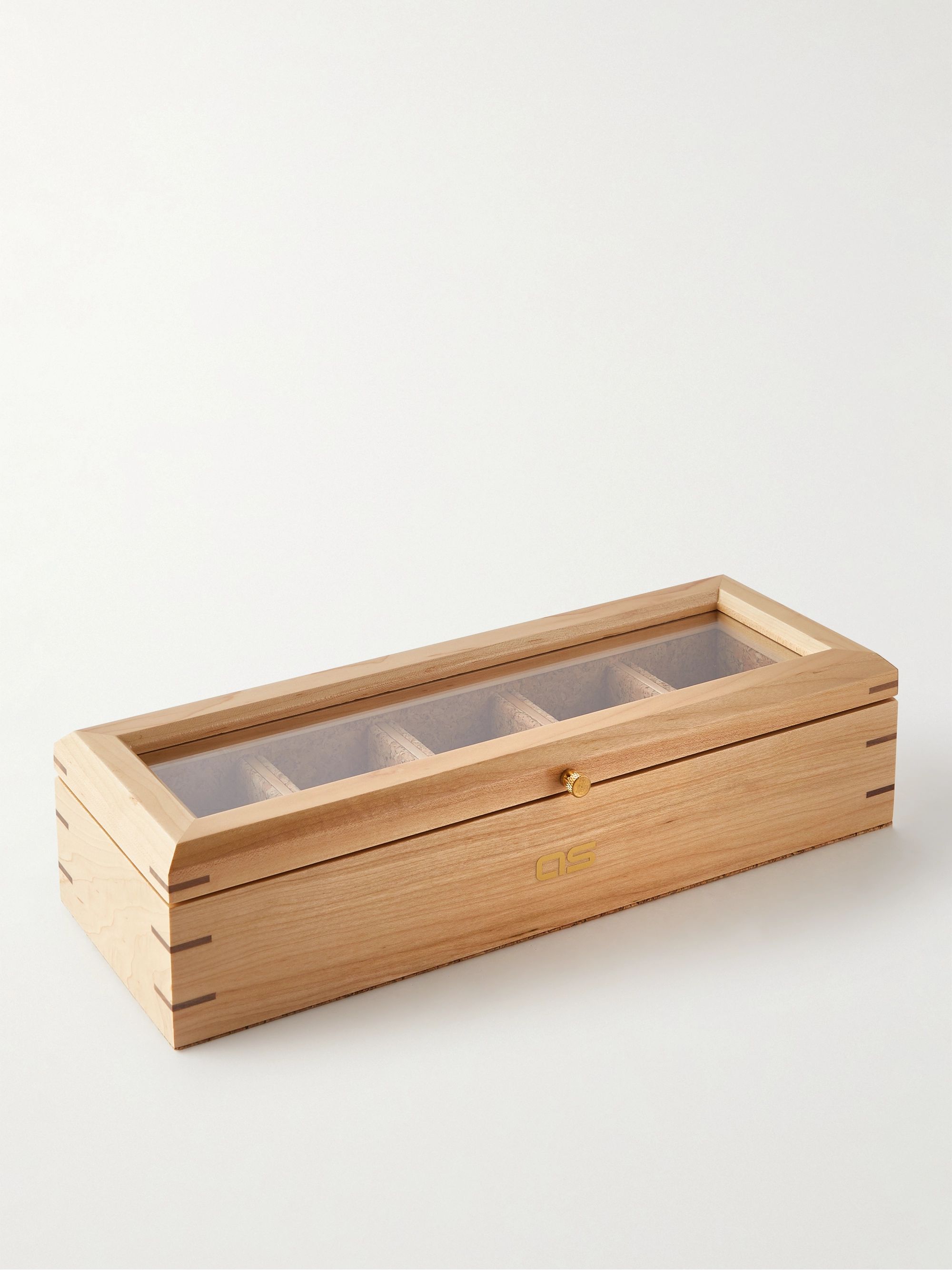 WOLF Analog/Shift Flatiron II Maple and Walnut Wood Five-Piece Watch Box