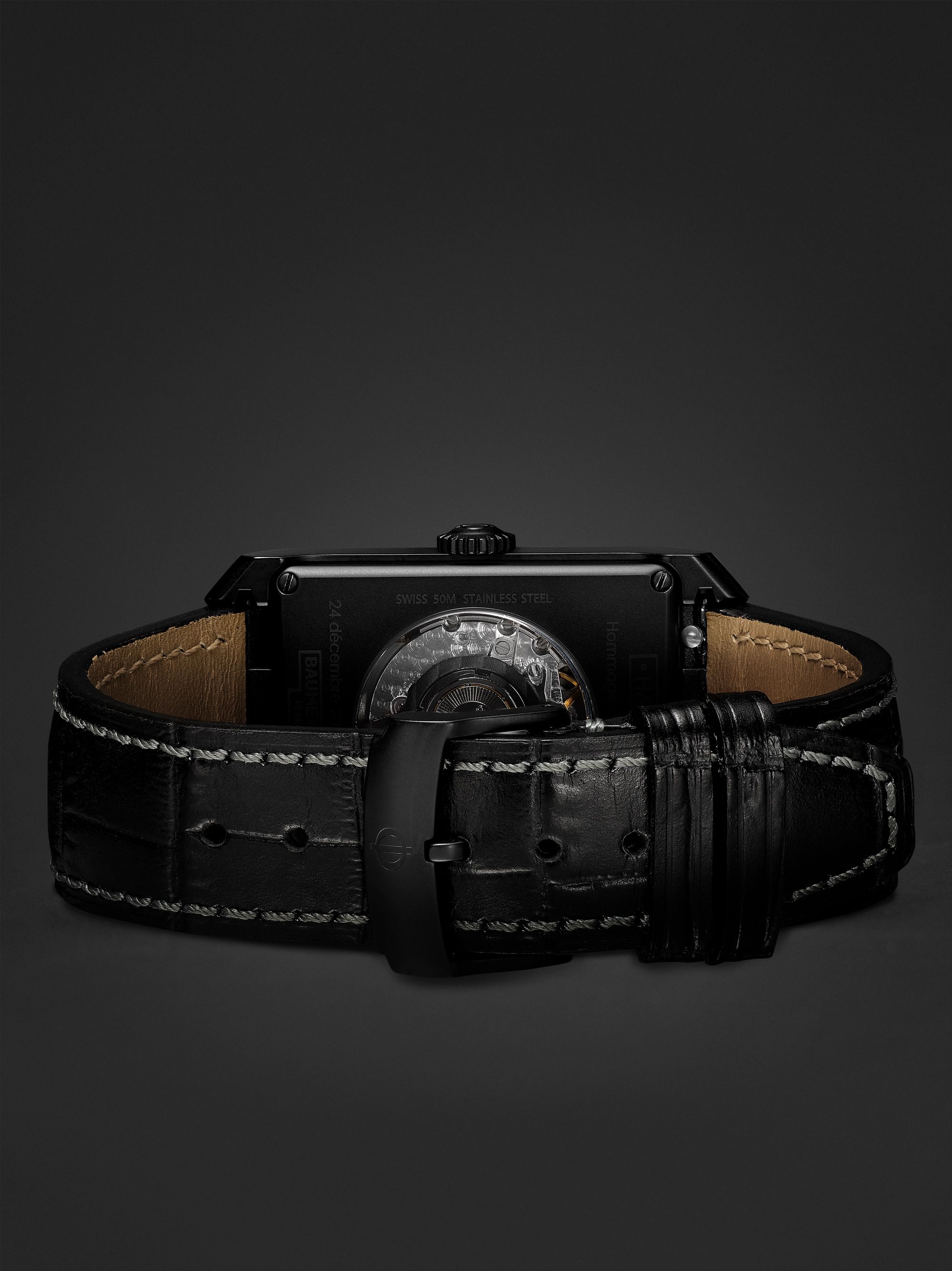 BAUME & MERCIER Hampton Hommage à Pierre Soulages Limited Edition Automatic 31mm Stainless Steel and Alligator Watch, Ref. No. 10641