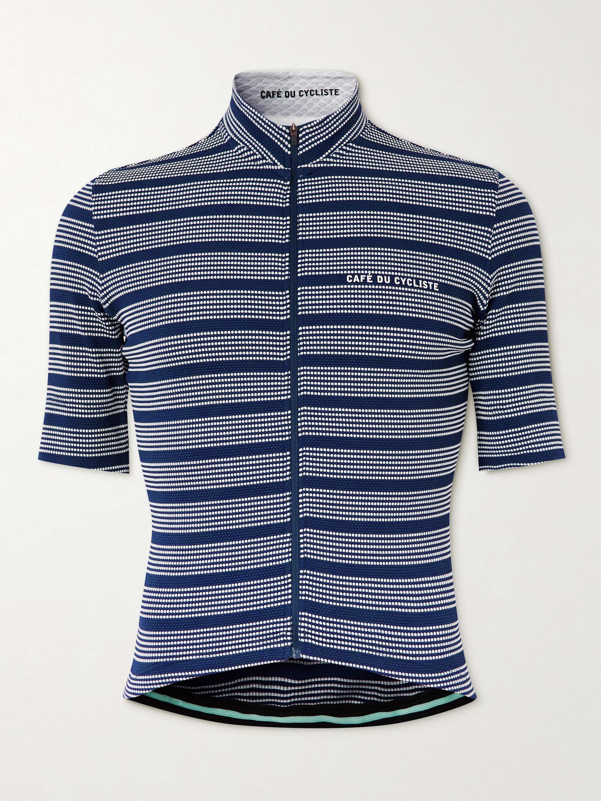 CAFE DU CYCLISTE Francine Striped Mesh-Panelled Cycling Jersey