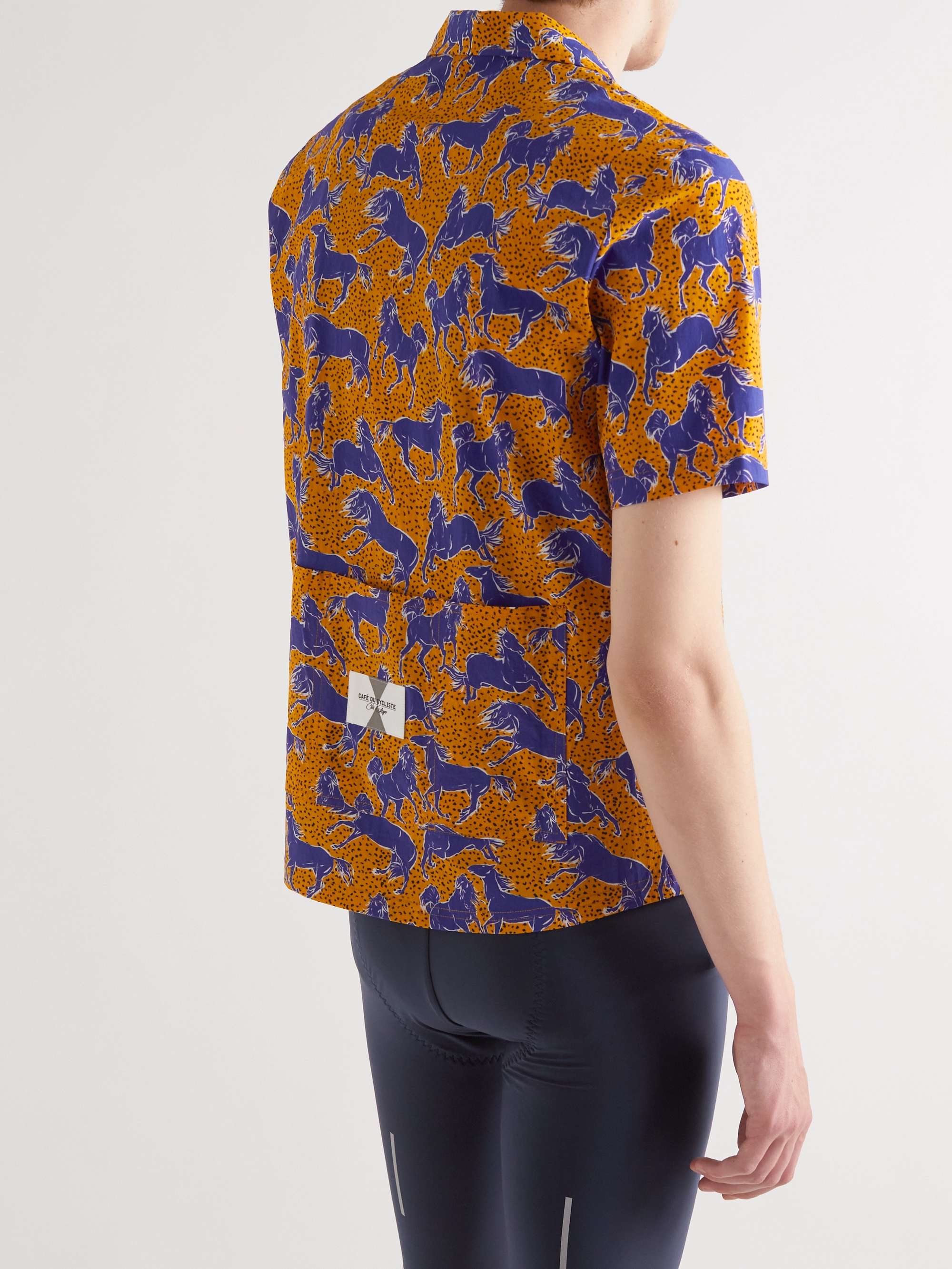 CAFE DU CYCLISTE Laureline Camp-Collar Printed Gravel Shell Cycling Jersey