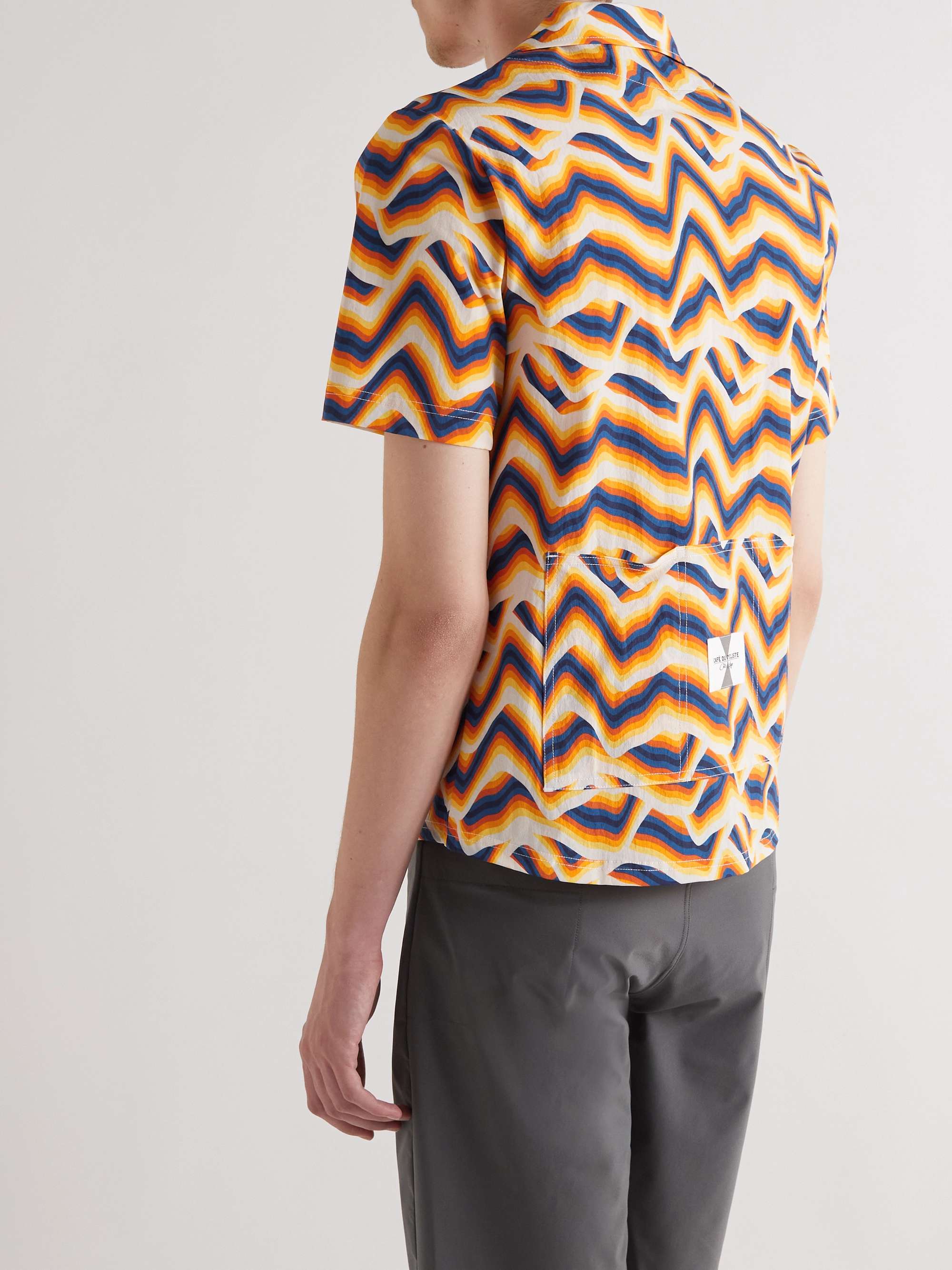 CAFE DU CYCLISTE Laureline Camp-Collar Printed Gravel Shell Cycling Jersey