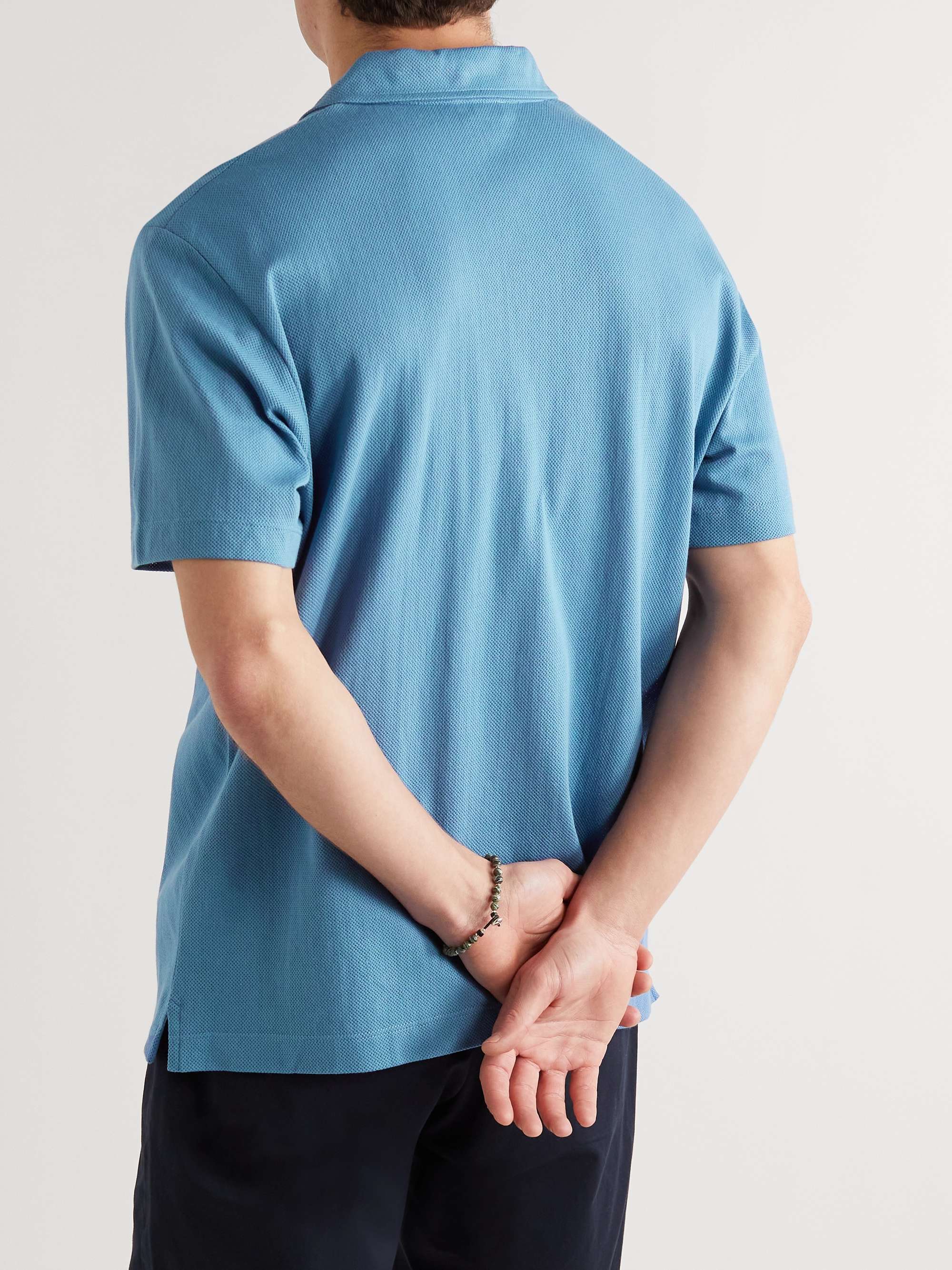 SUNSPEL Camp-Collar Cotton-Mesh Shirt