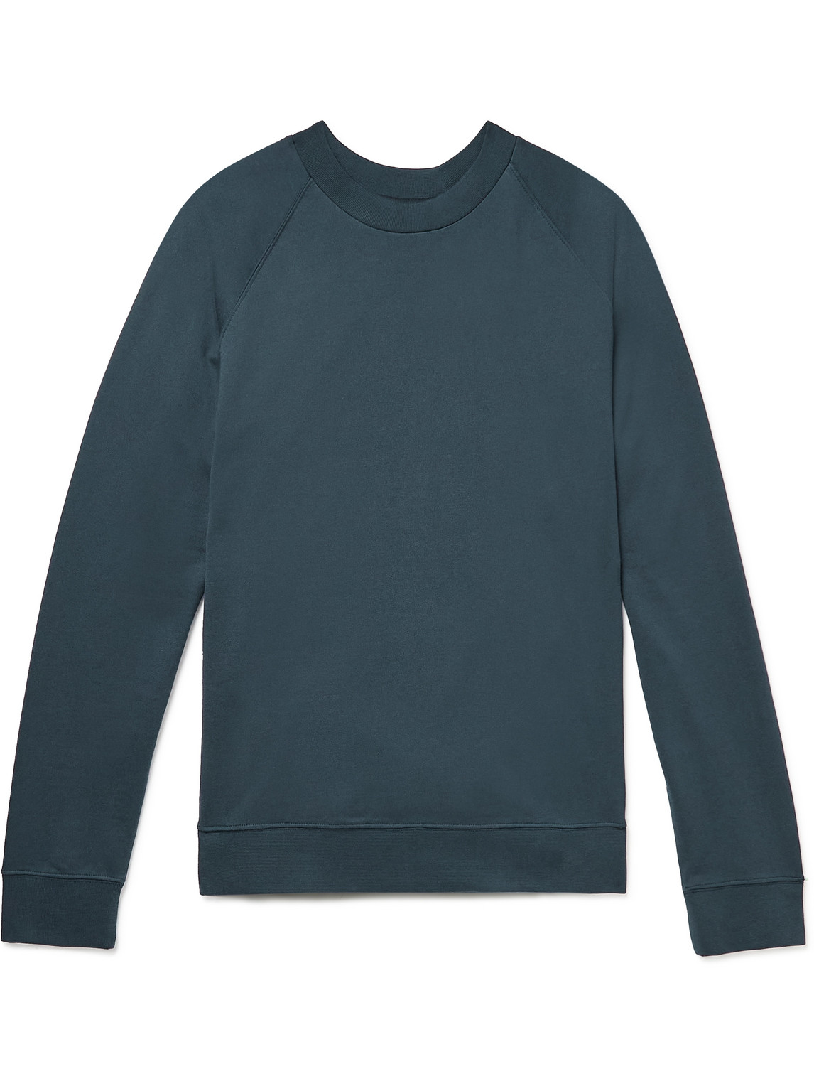 Sunspel Sea Island Cotton-jersey Sweatshirt In Blue