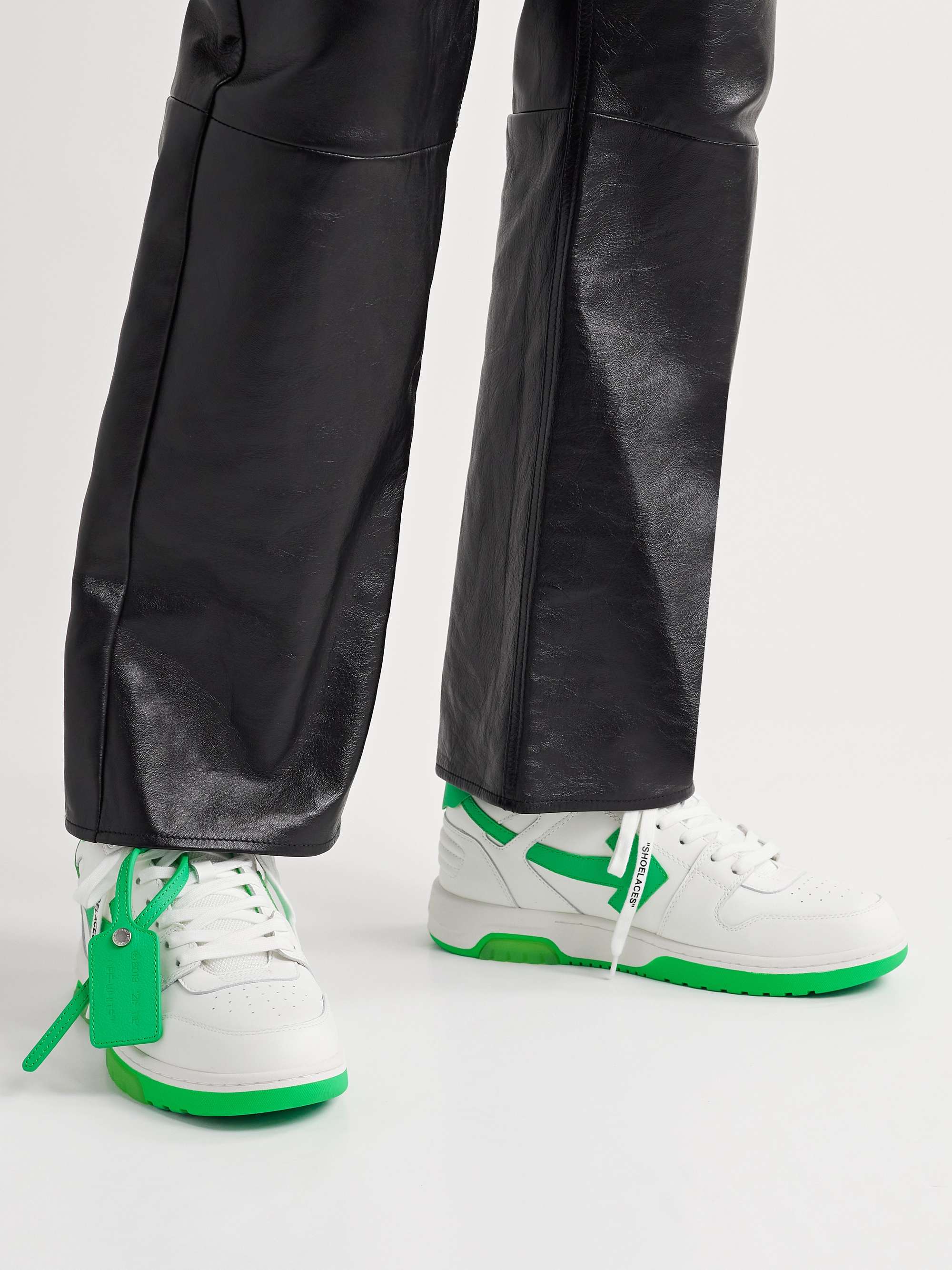 OFF-WHITE Out of Office Leather Sneakers