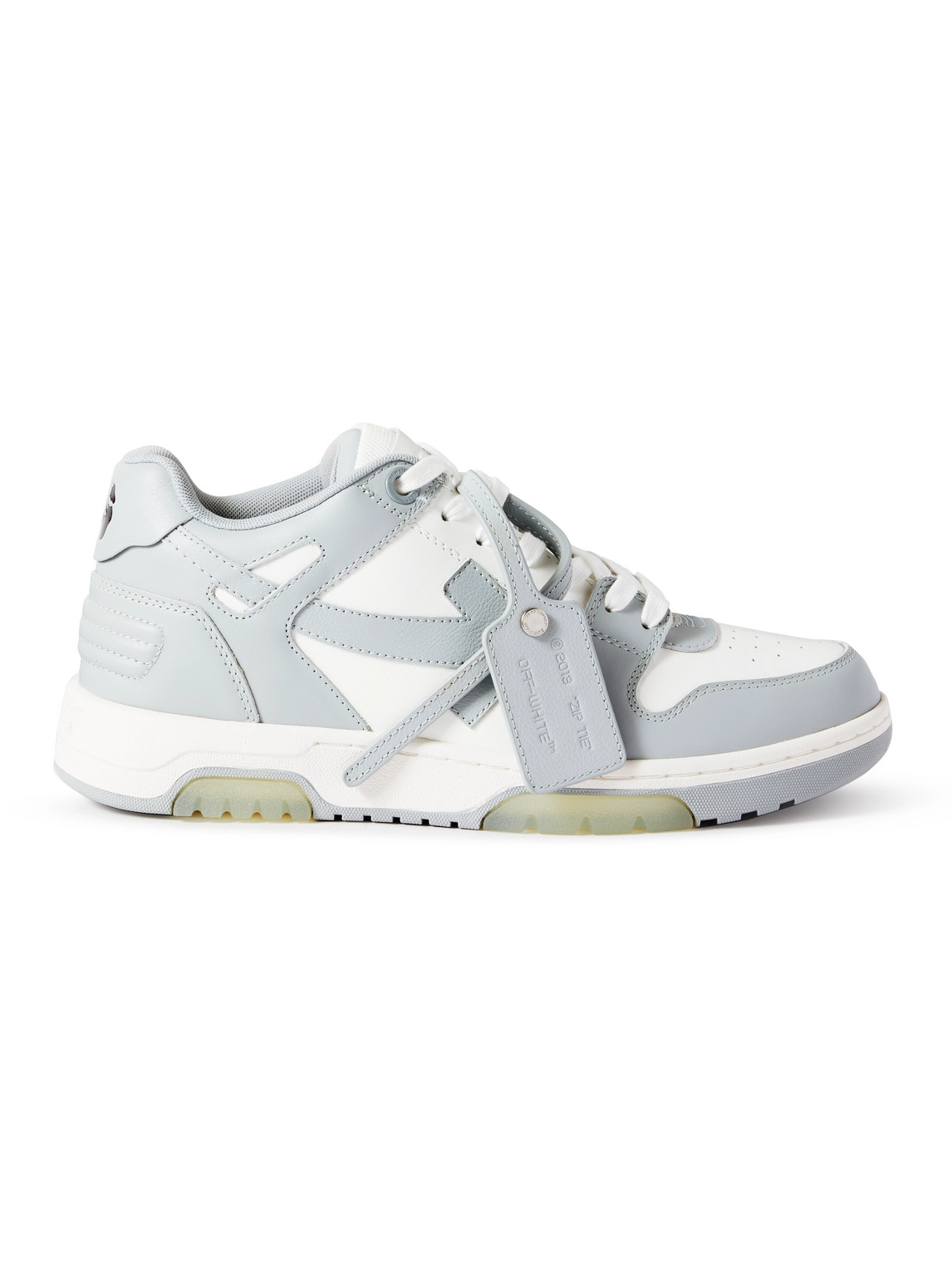 Shop Off-white Out Of Office Leather Sneakers In Gray