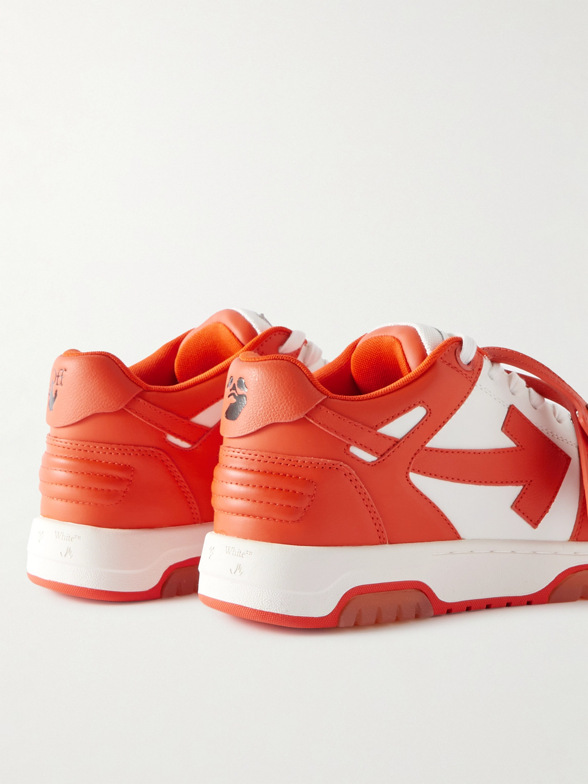 Shop Off-white Out Of Office Leather Sneakers In Orange