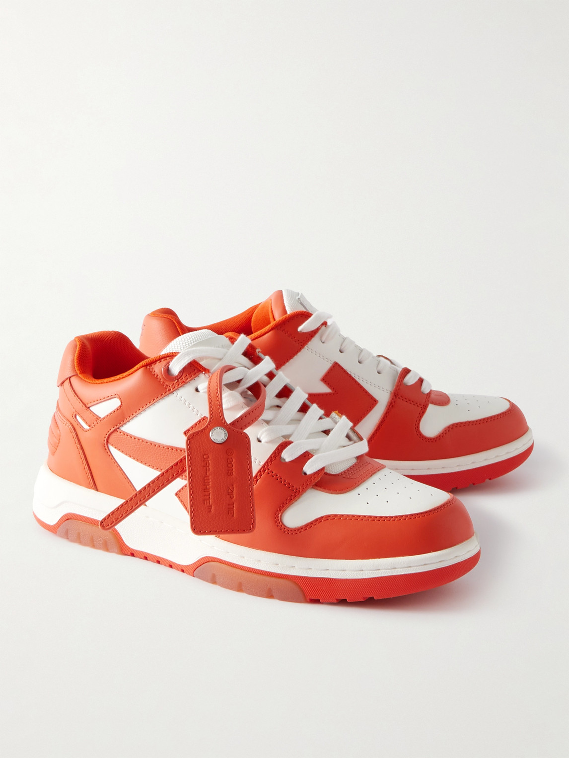 Shop Off-white Out Of Office Leather Sneakers In Orange