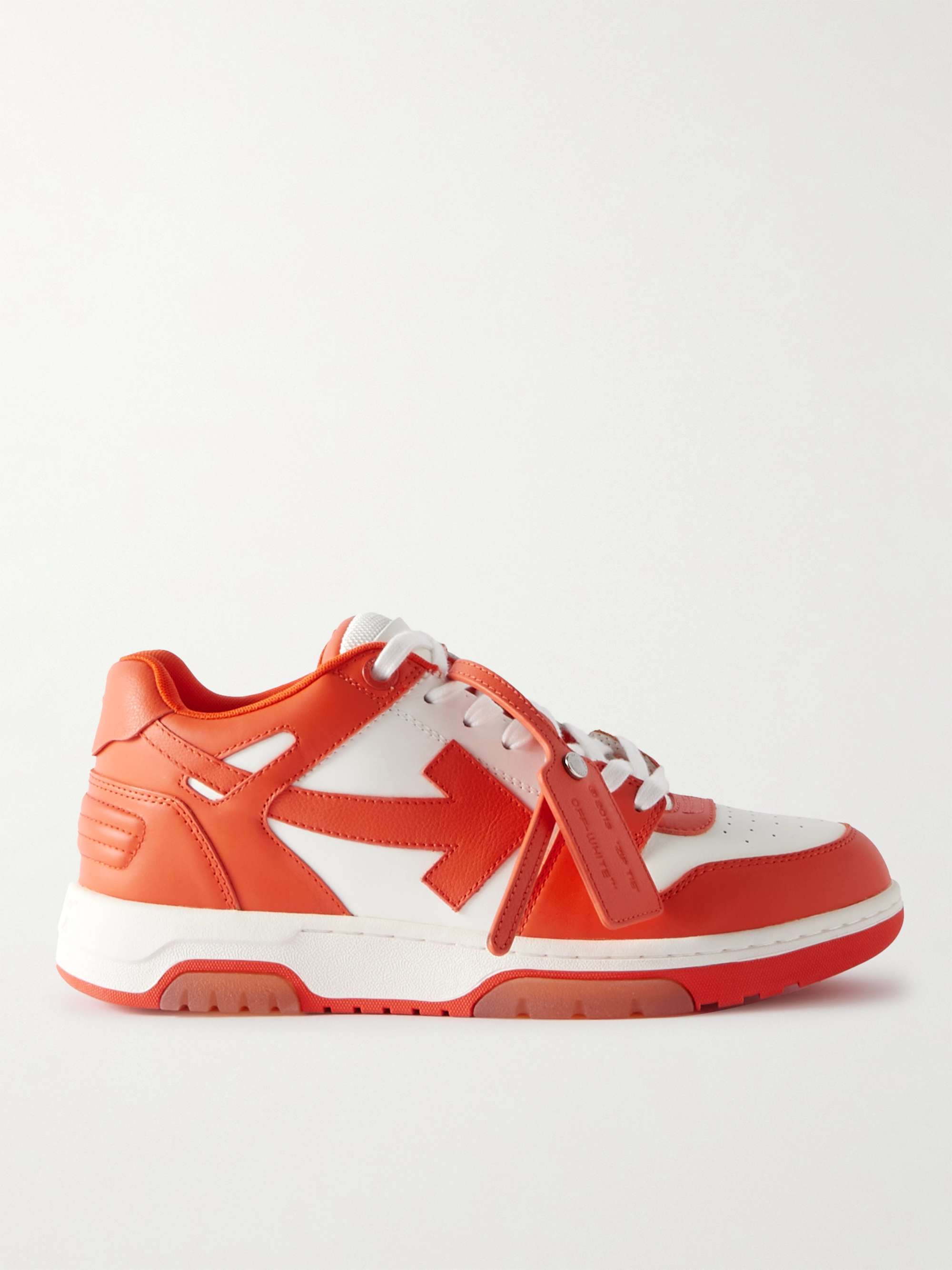 Off-White - Men - Out of Office Leather Sneakers Orange - EU 41