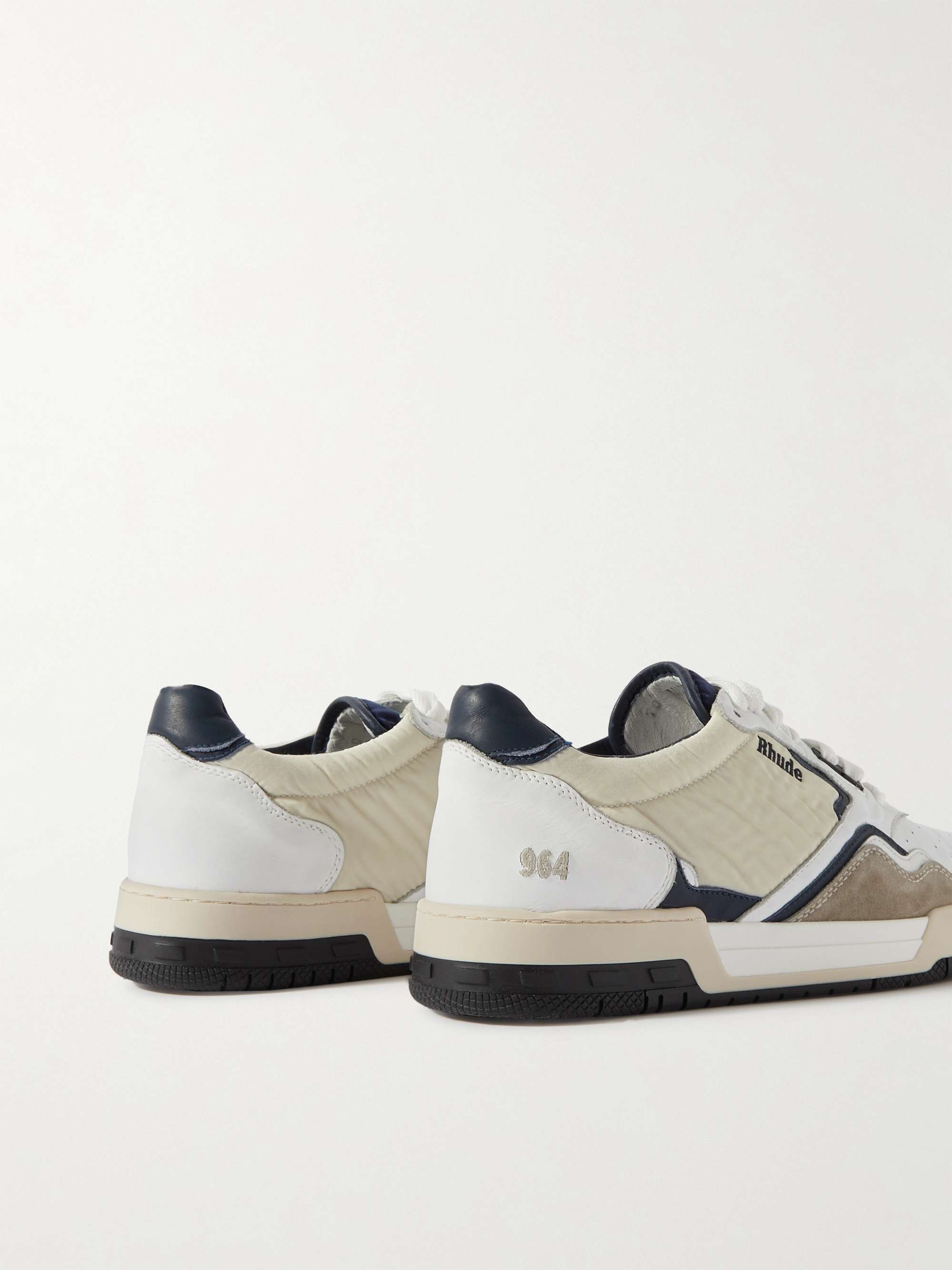 RHUDE Racing Suede-Trimmed Leather and Shell Sneakers