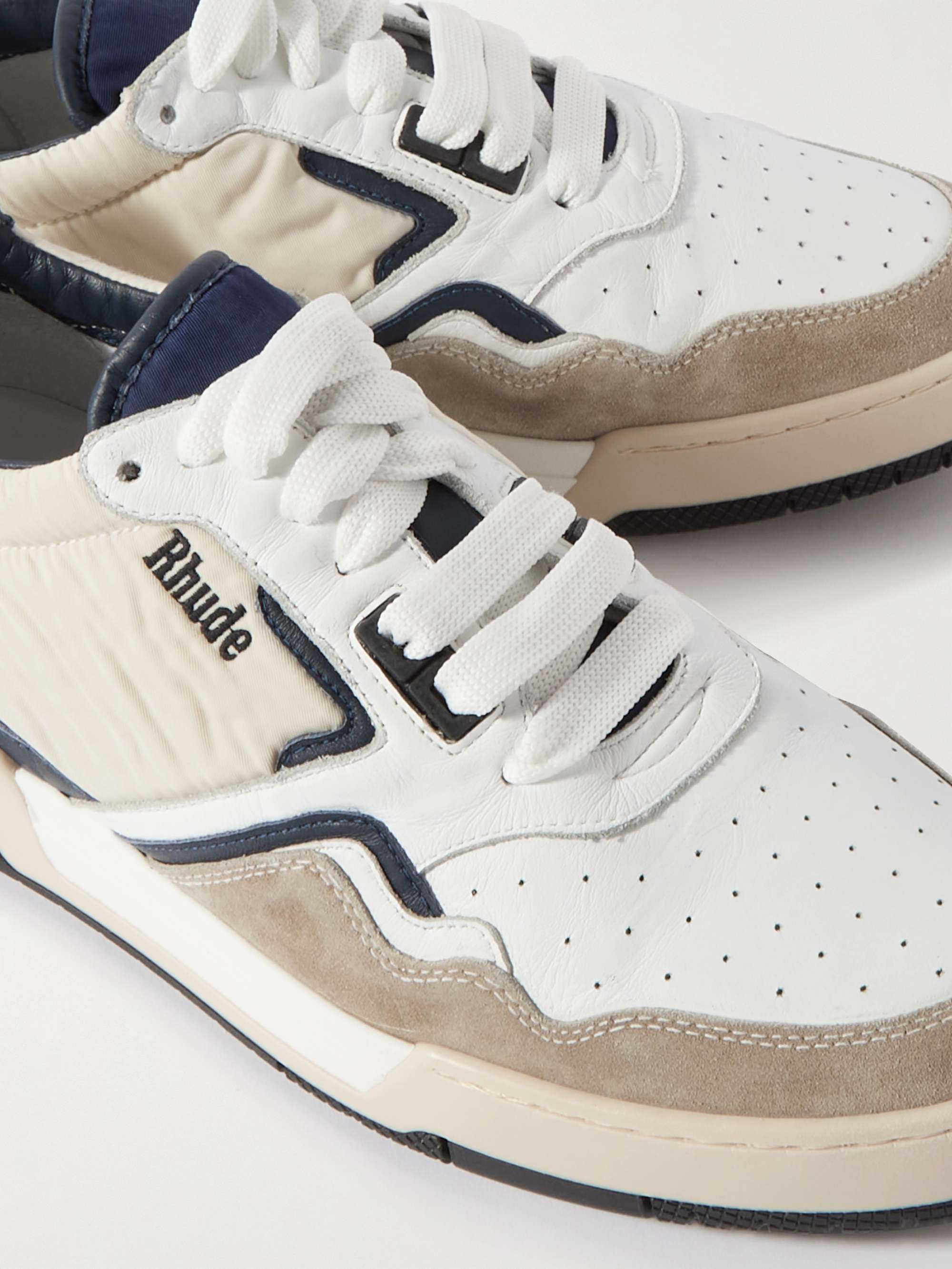 RHUDE Racing Suede-Trimmed Leather and Shell Sneakers
