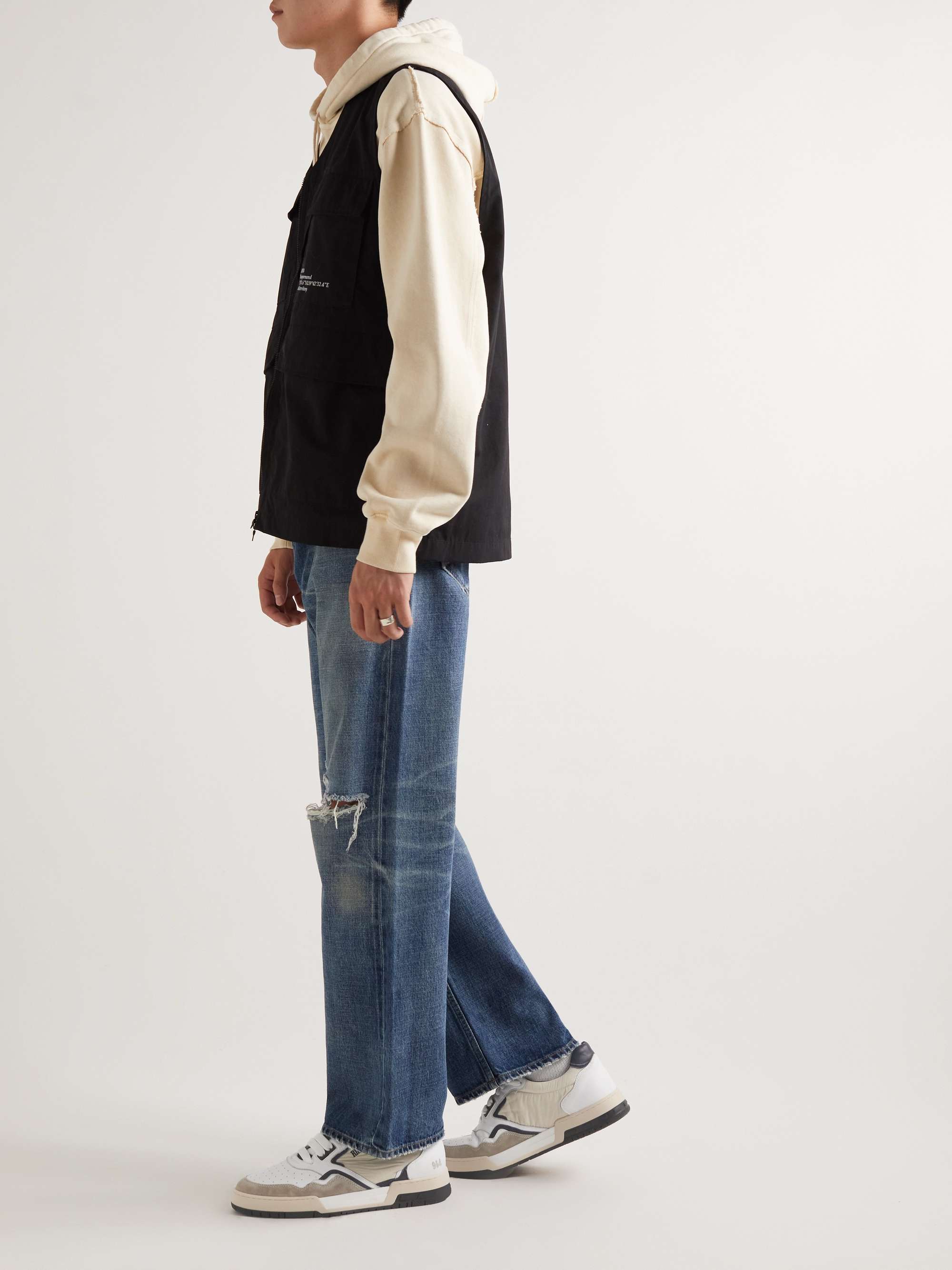 RHUDE Racing Suede-Trimmed Leather and Shell Sneakers