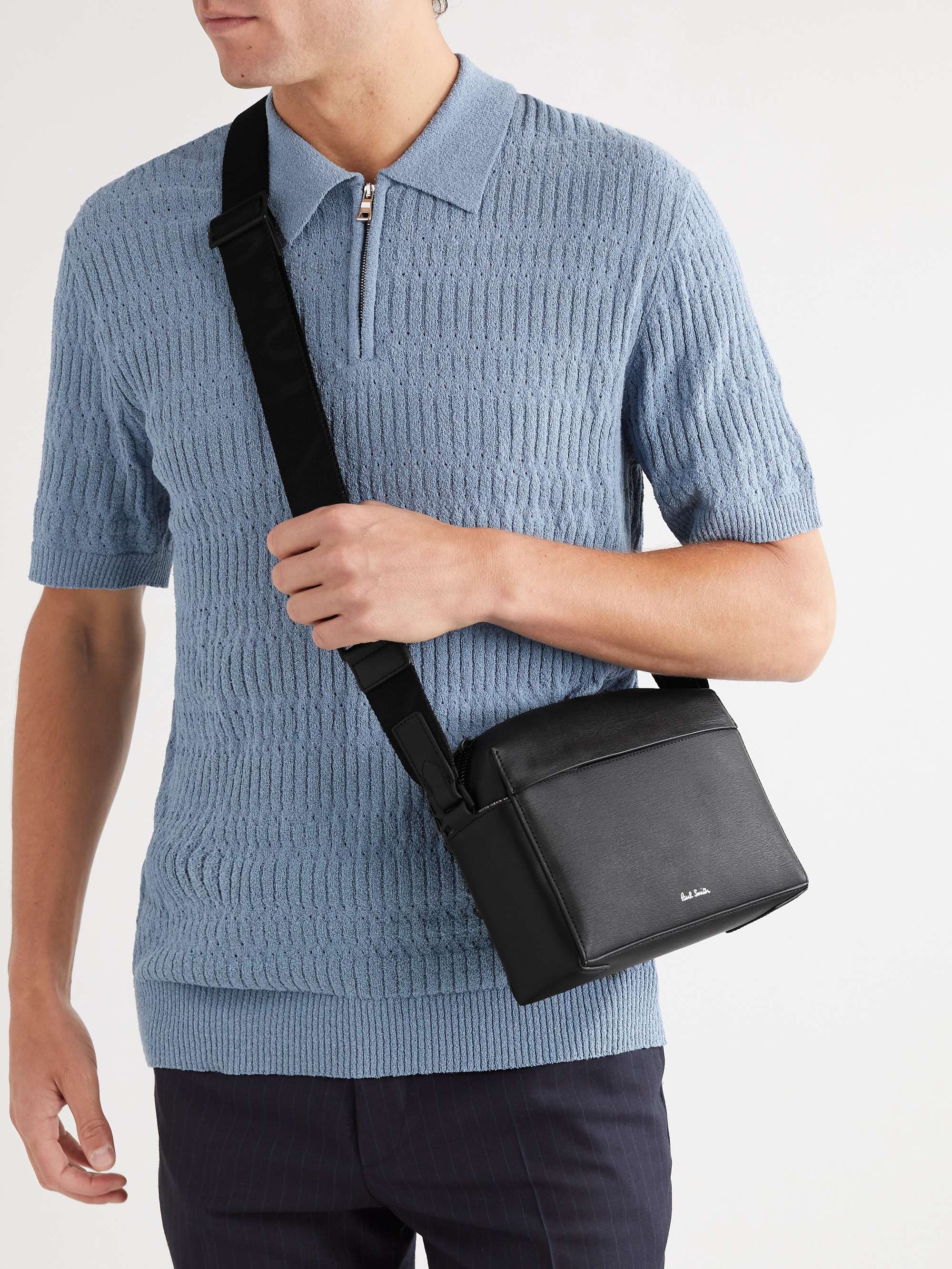 Paul Smith black Grained Leather Belt Bag