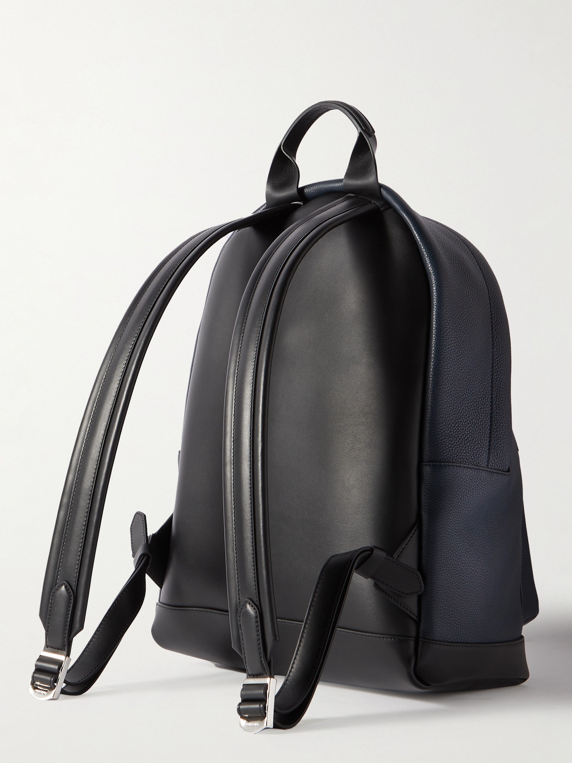 Shop Tom Ford Buckley Pebble-grain Leather Backpack In Blue