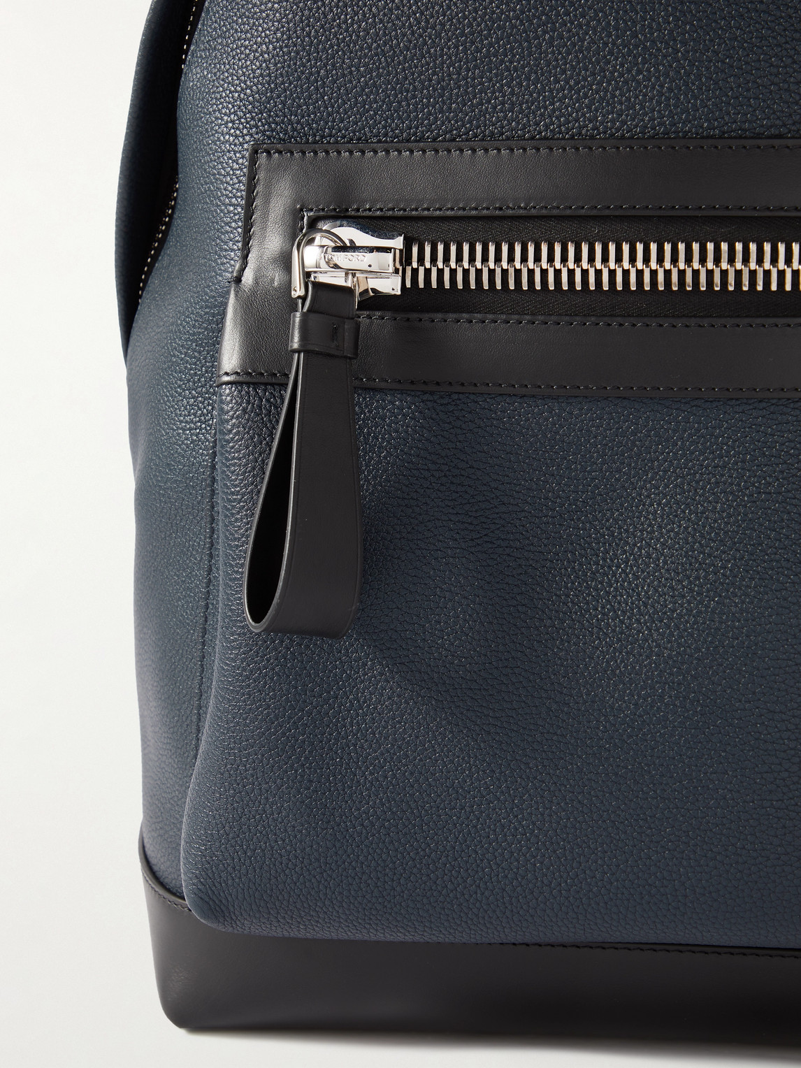 Shop Tom Ford Buckley Pebble-grain Leather Backpack In Blue