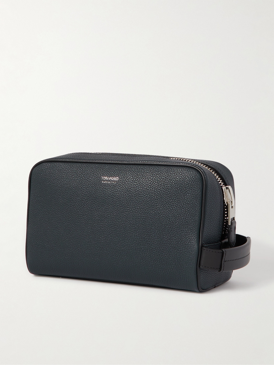 Shop Tom Ford Pebble-grain Leather Wash Bag In Blue