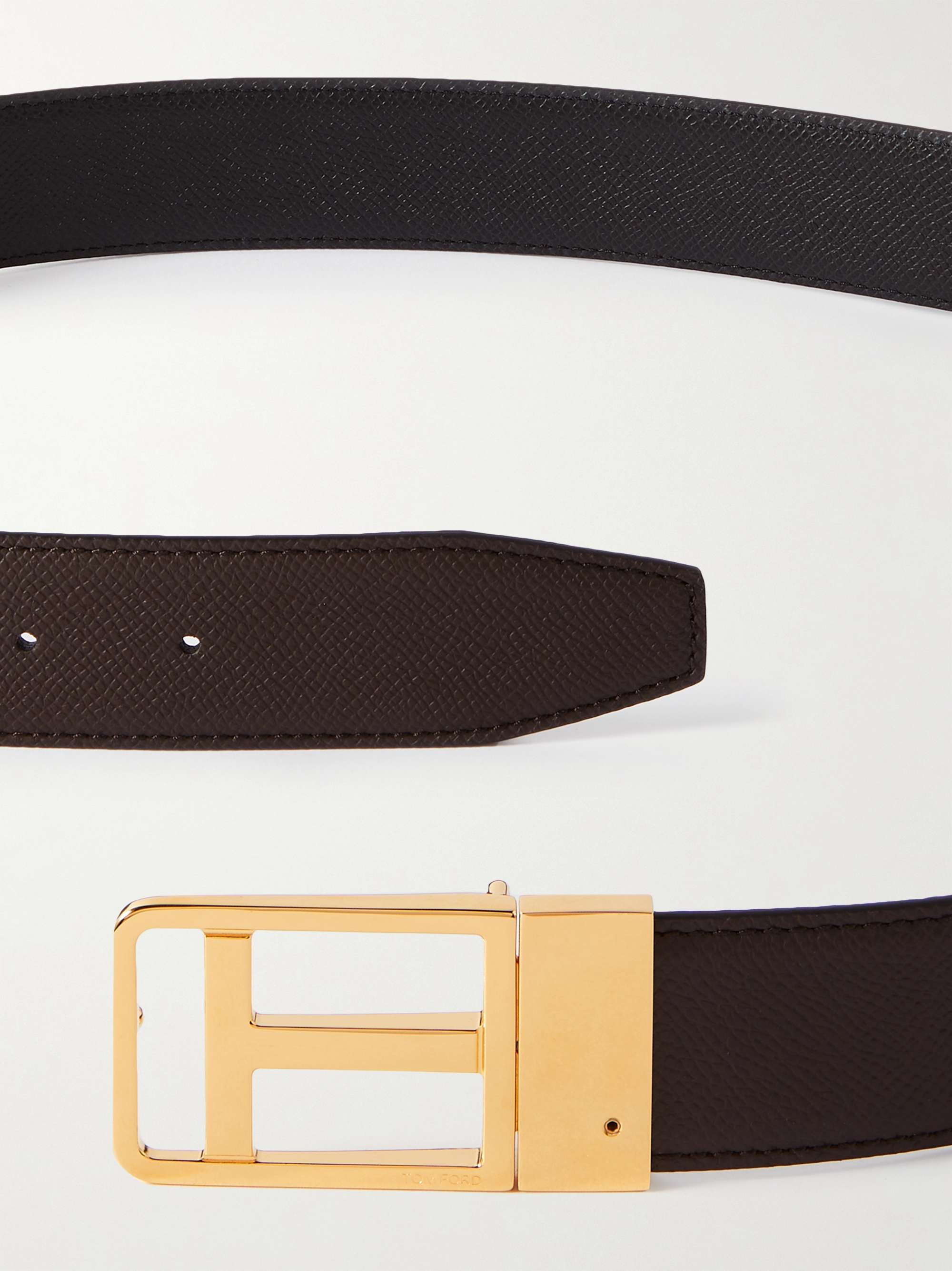 TOM FORD 3.5cm Reversible Full-Grain Leather Belt