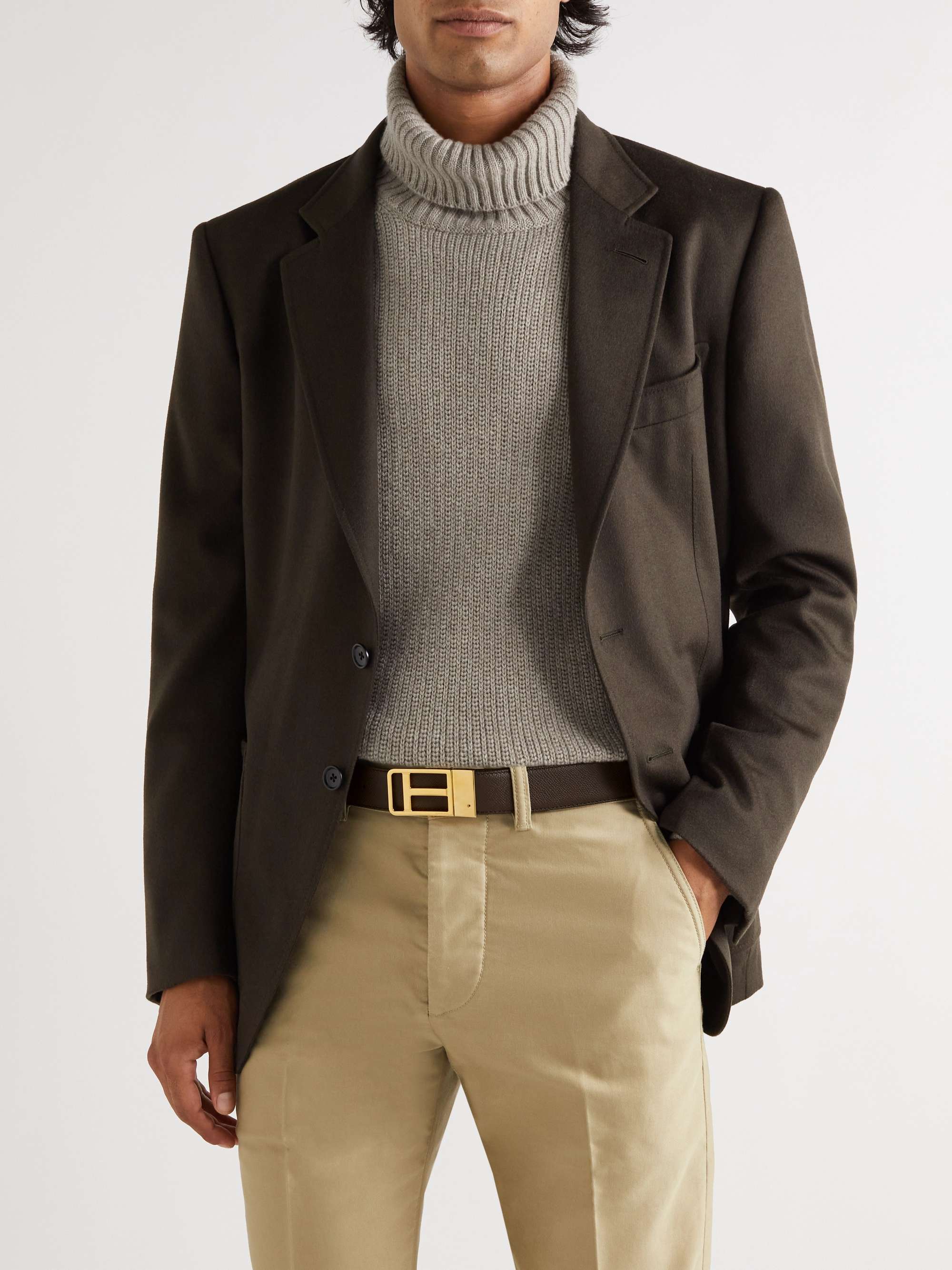 TOM FORD 3.5cm Reversible Full-Grain Leather Belt