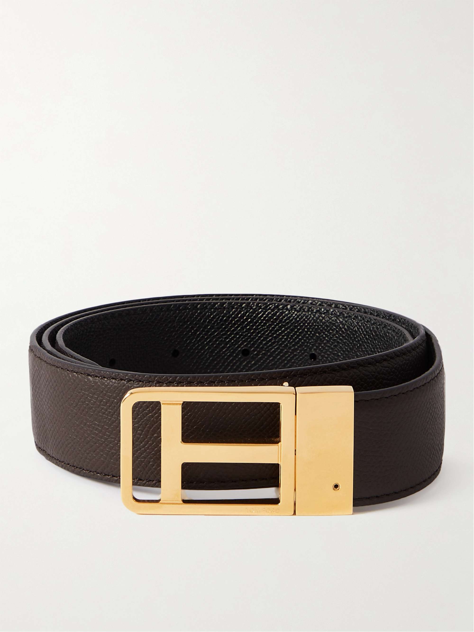 Tom Ford - Men - 3.5cm Reversible Full-Grain Leather Belt Brown - EU 95