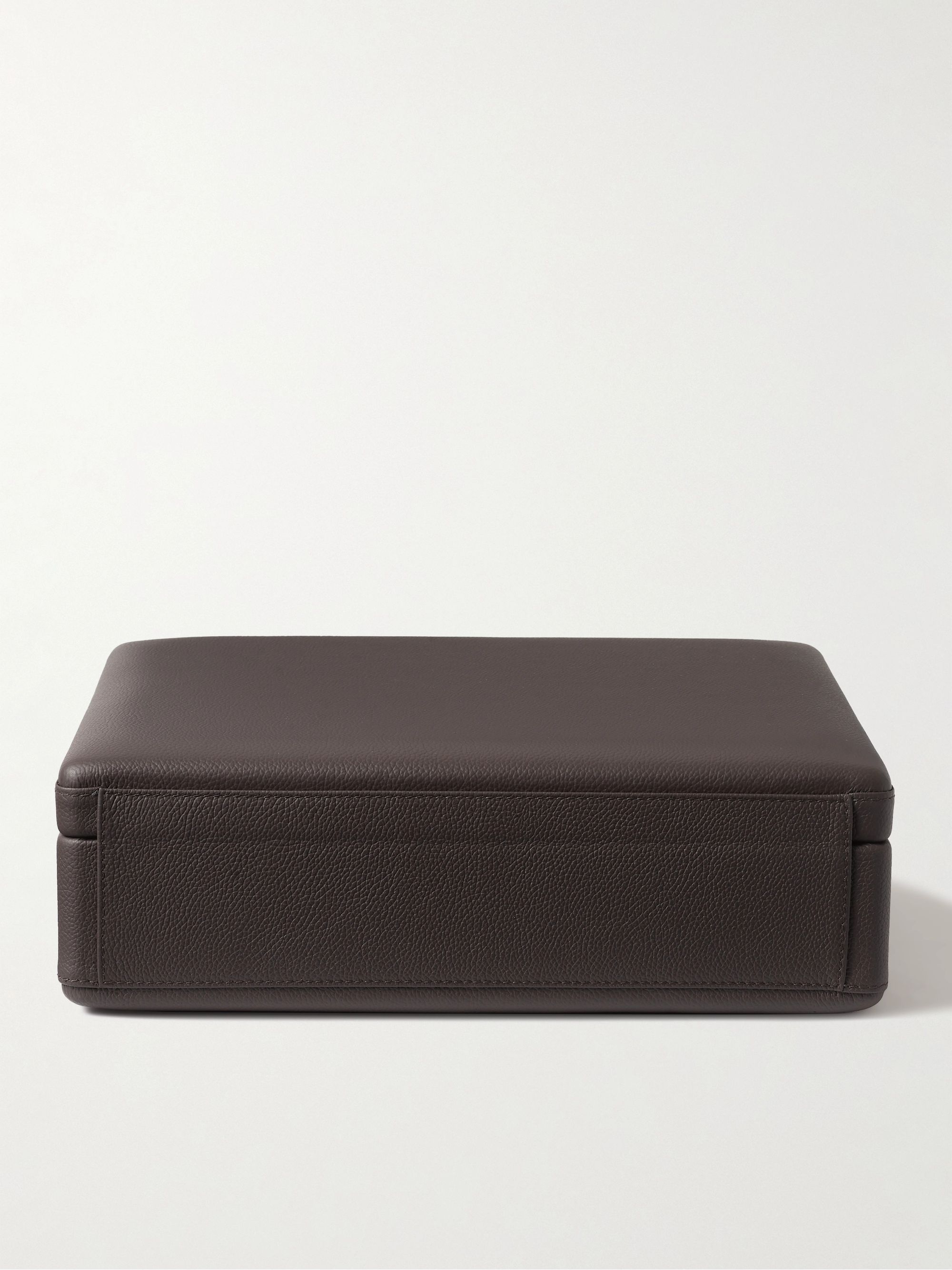 SCATOLA DEL TEMPO Valigetta Full-Grain Leather Eight-Piece Travel Watch Case
