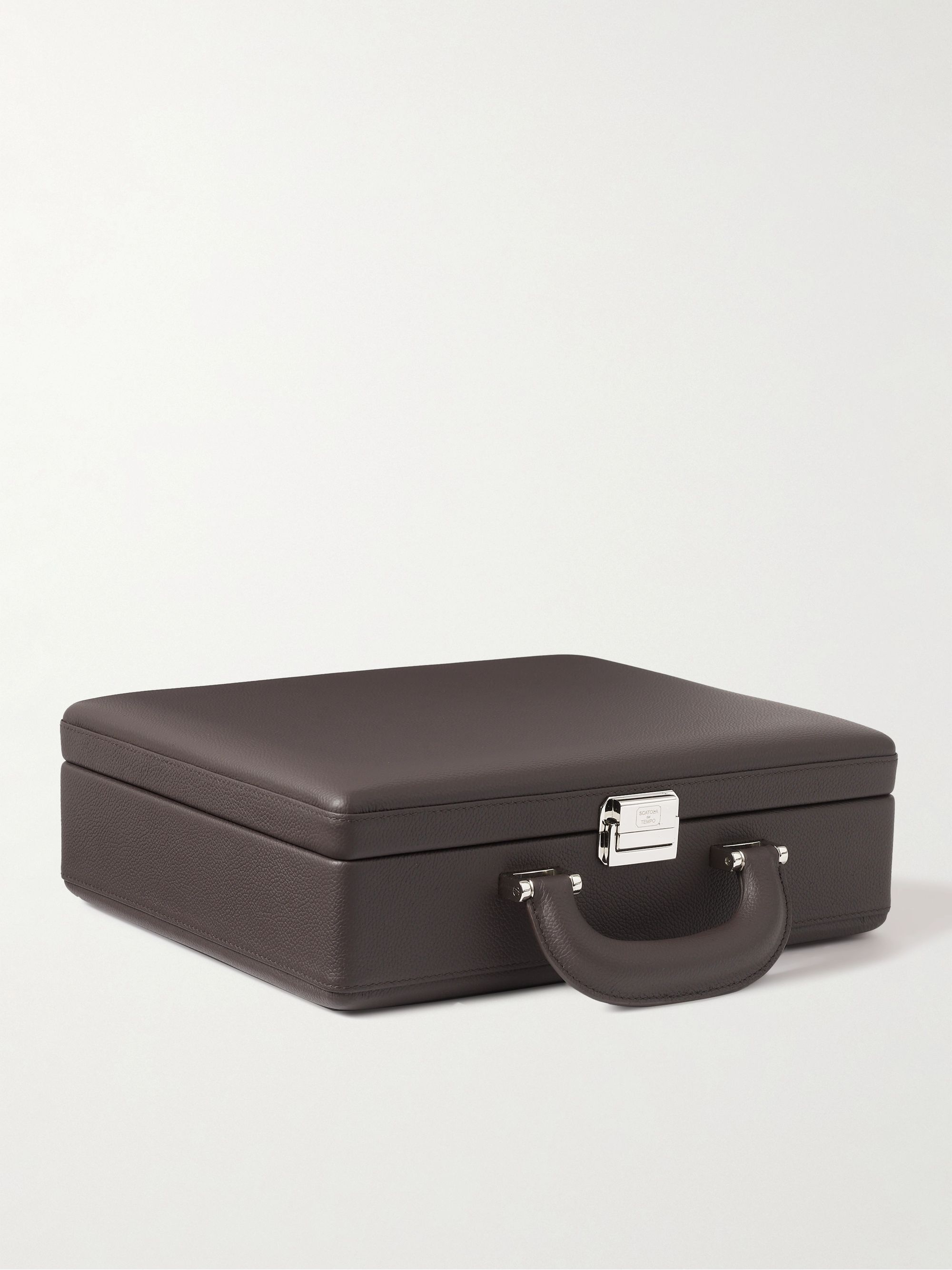 SCATOLA DEL TEMPO Valigetta Full-Grain Leather Eight-Piece Travel Watch Case