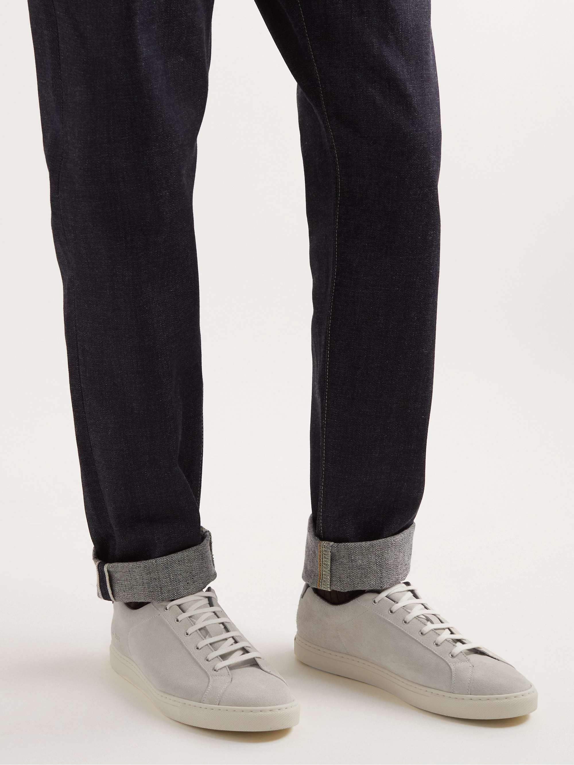 COMMON PROJECTS Retro Low Suede and Leather Sneakers