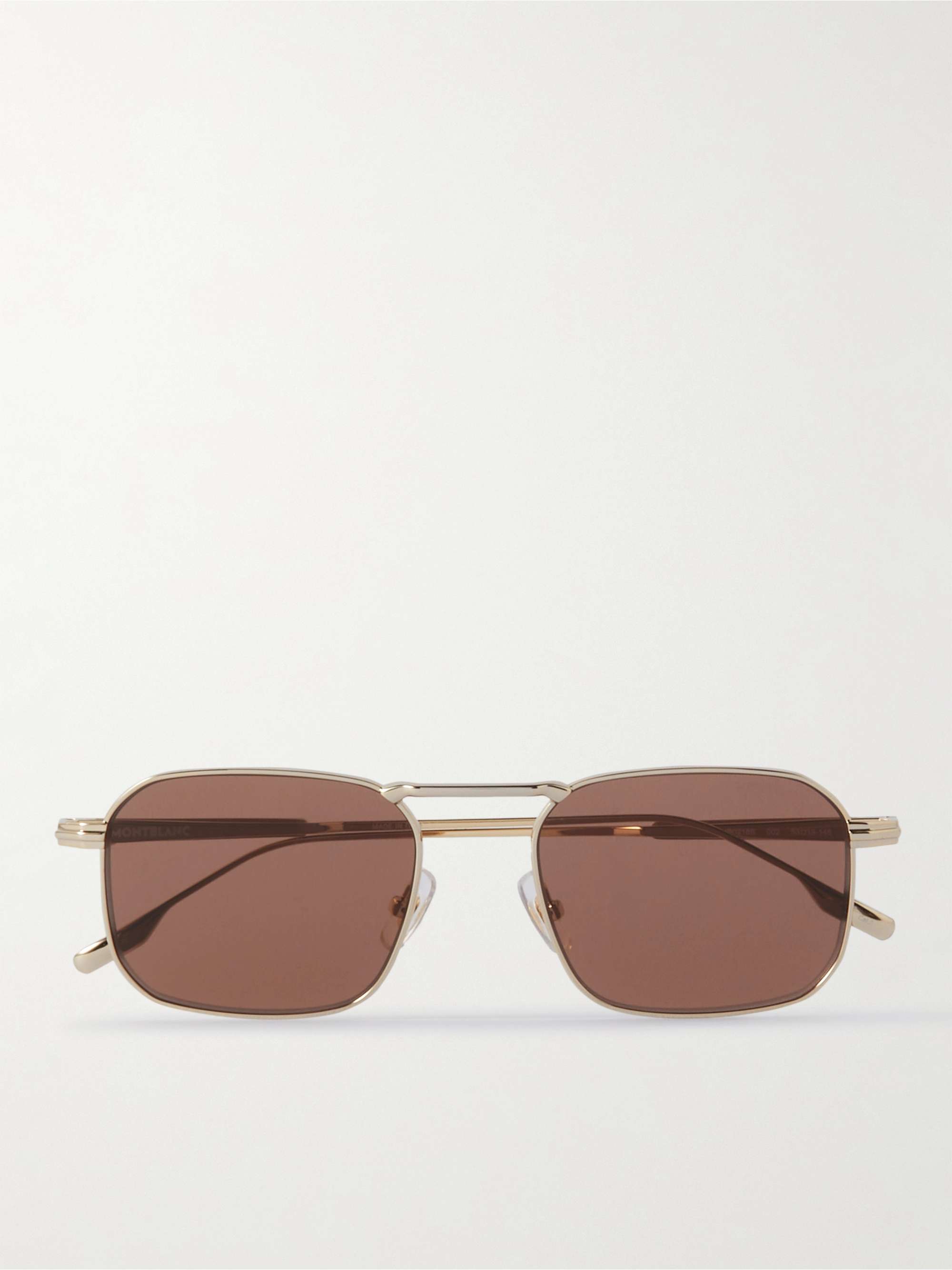 MONTBLANC Square-Frame Gold-Tone Sunglasses