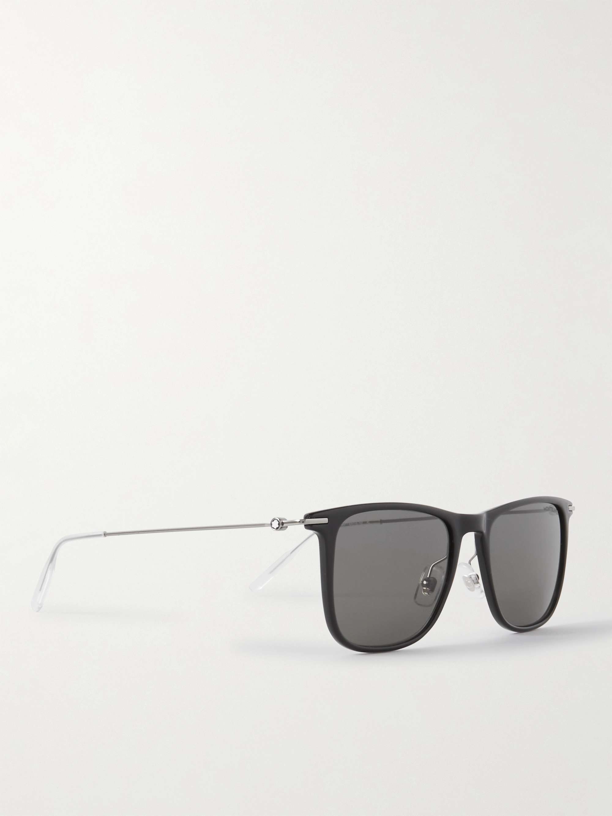 MONTBLANC Square-Frame Acetate and Silver-Tone Sunglasses