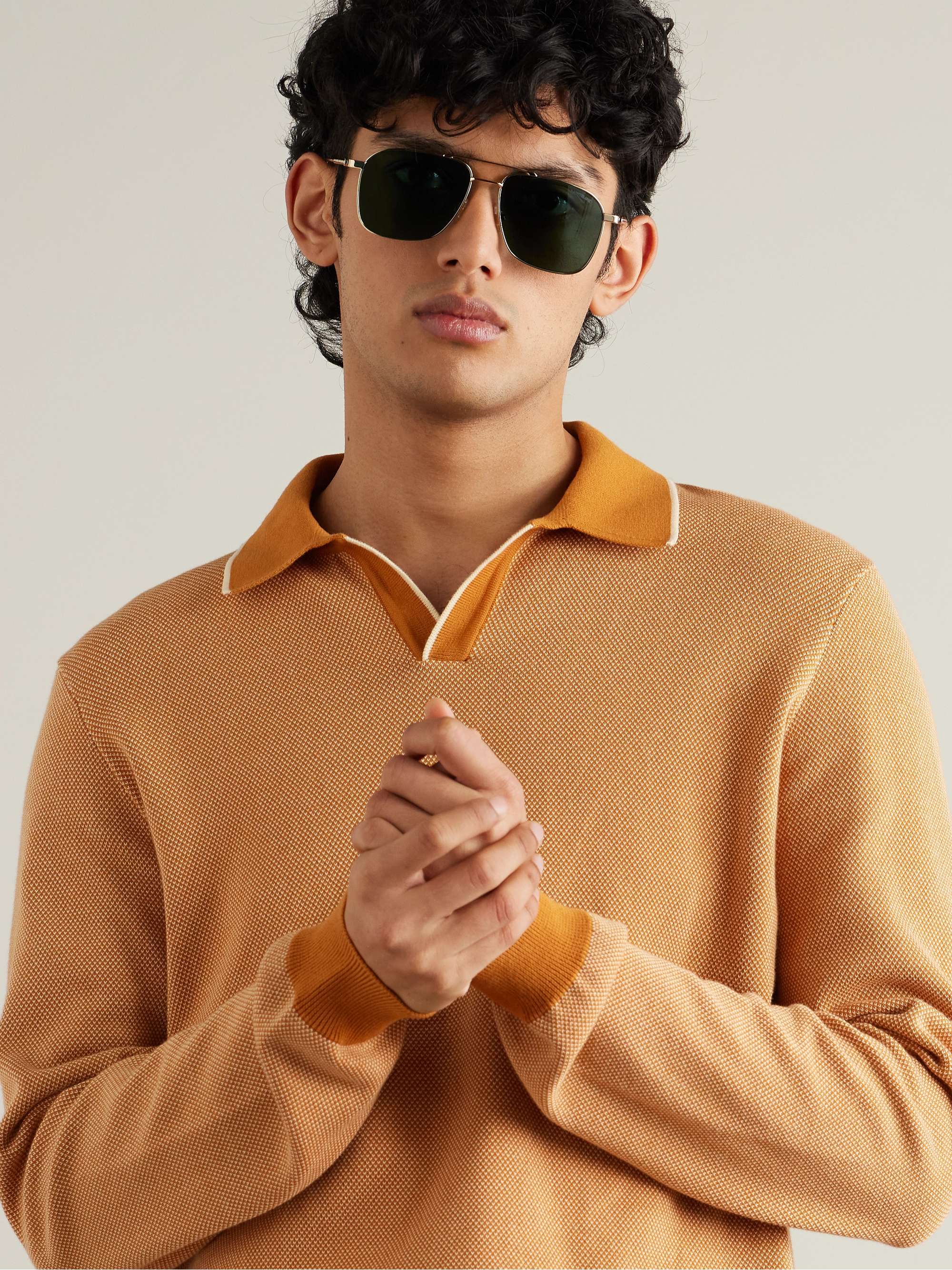 MONTBLANC Aviator-Style Gold-Tone Sunglasses
