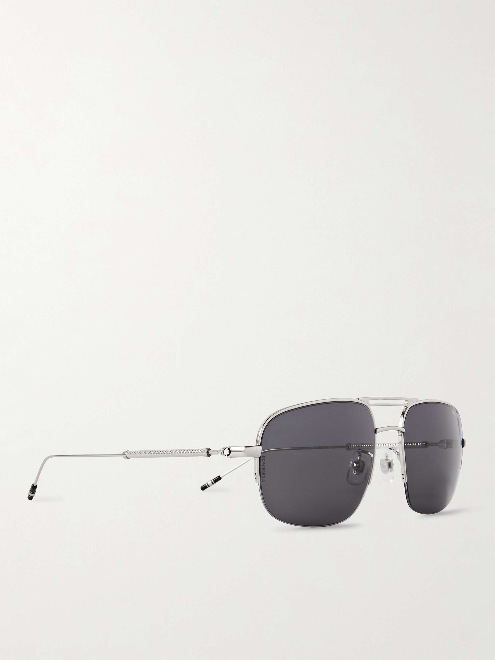 MONTBLANC Aviator-Style Silver-Tone Sunglasses