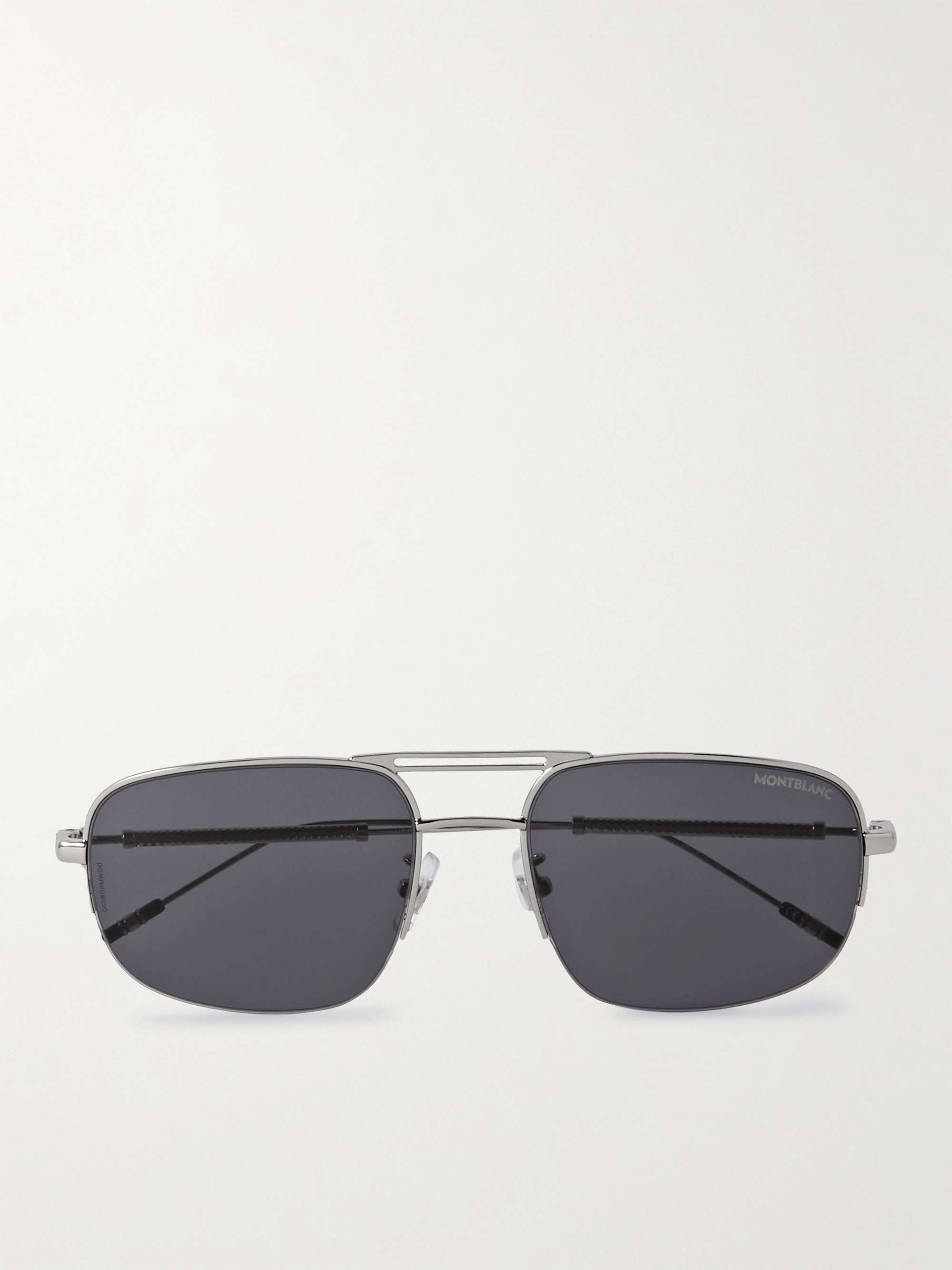 MONTBLANC Aviator-Style Silver-Tone Sunglasses