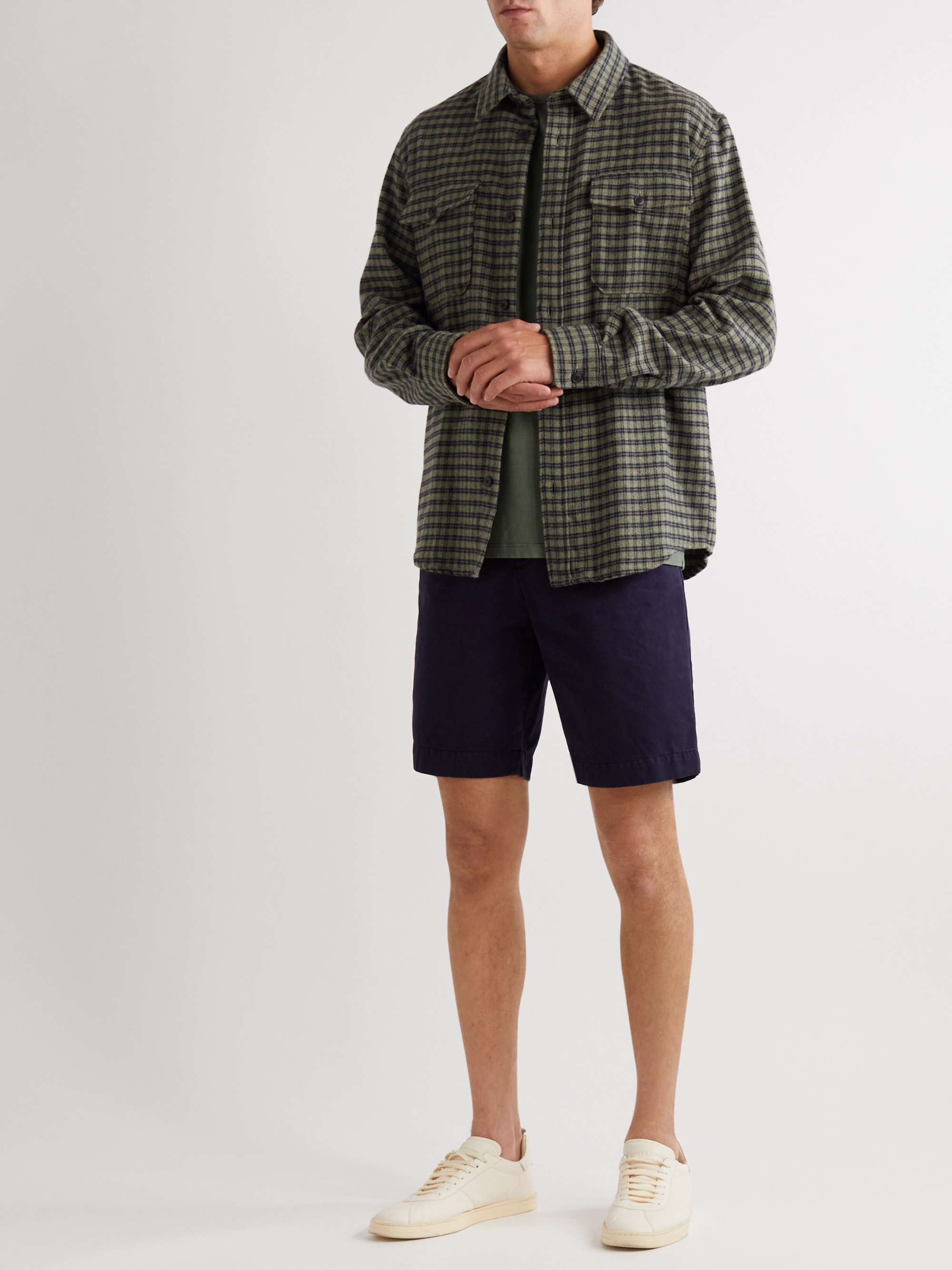 MR P. Straight-Leg Garment-Dyed Cotton-Twill Bermuda Shorts