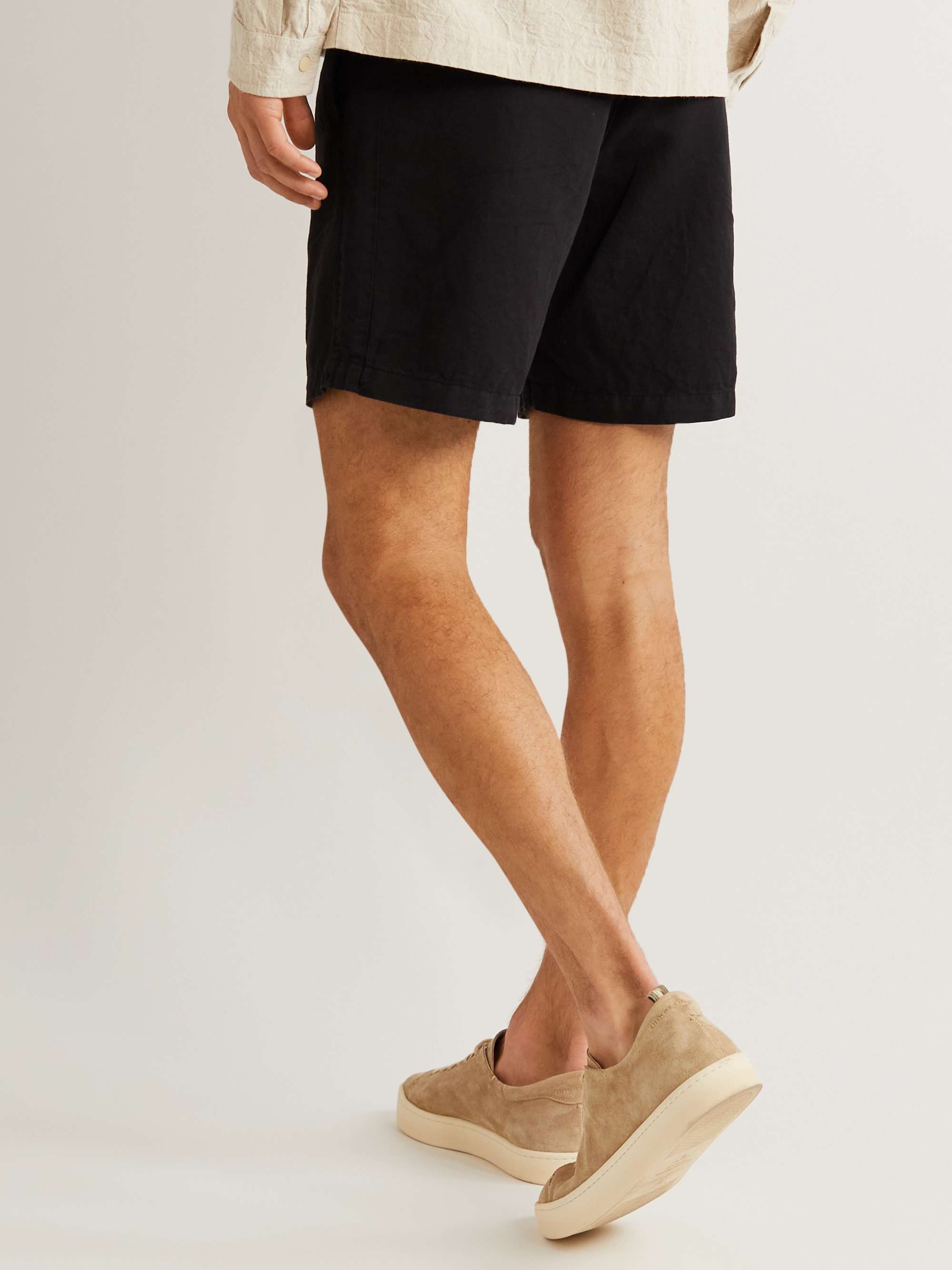 MR P. Straight-Leg Cotton and Linen-Blend Drawstring Shorts