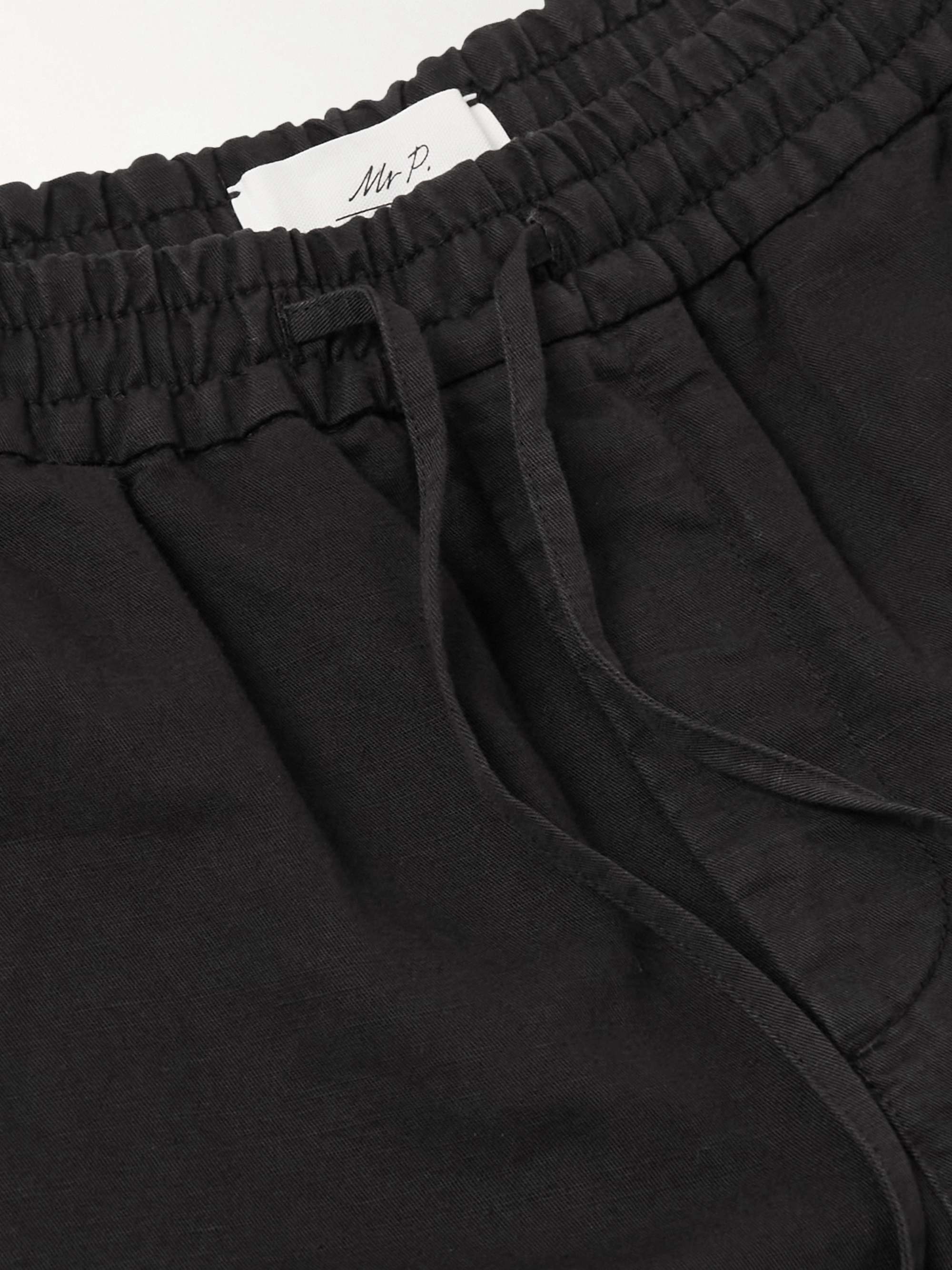 MR P. Straight-Leg Cotton and Linen-Blend Drawstring Shorts