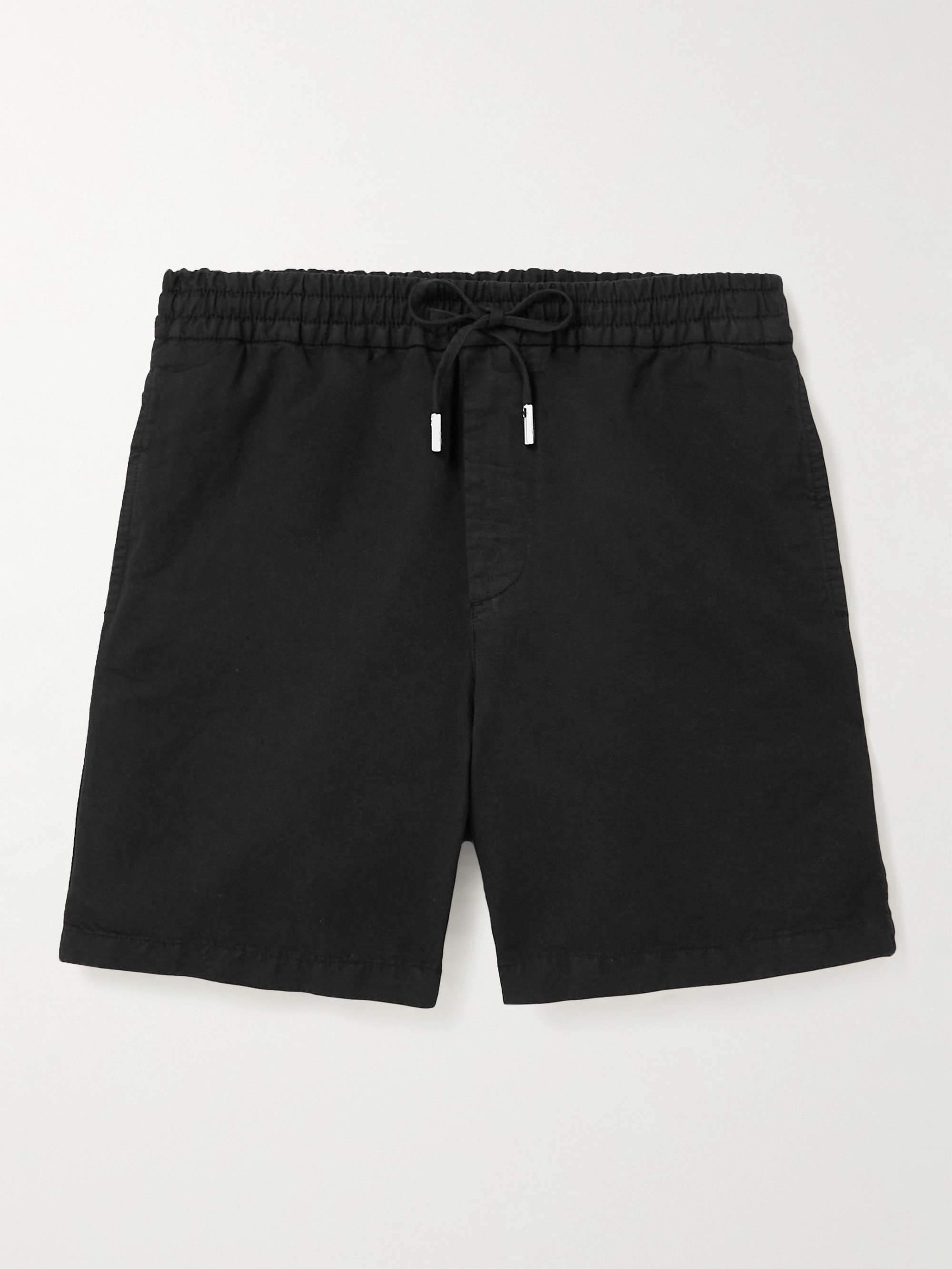 Straight-Leg Cotton and Linen-Blend Twill Drawstring Shorts