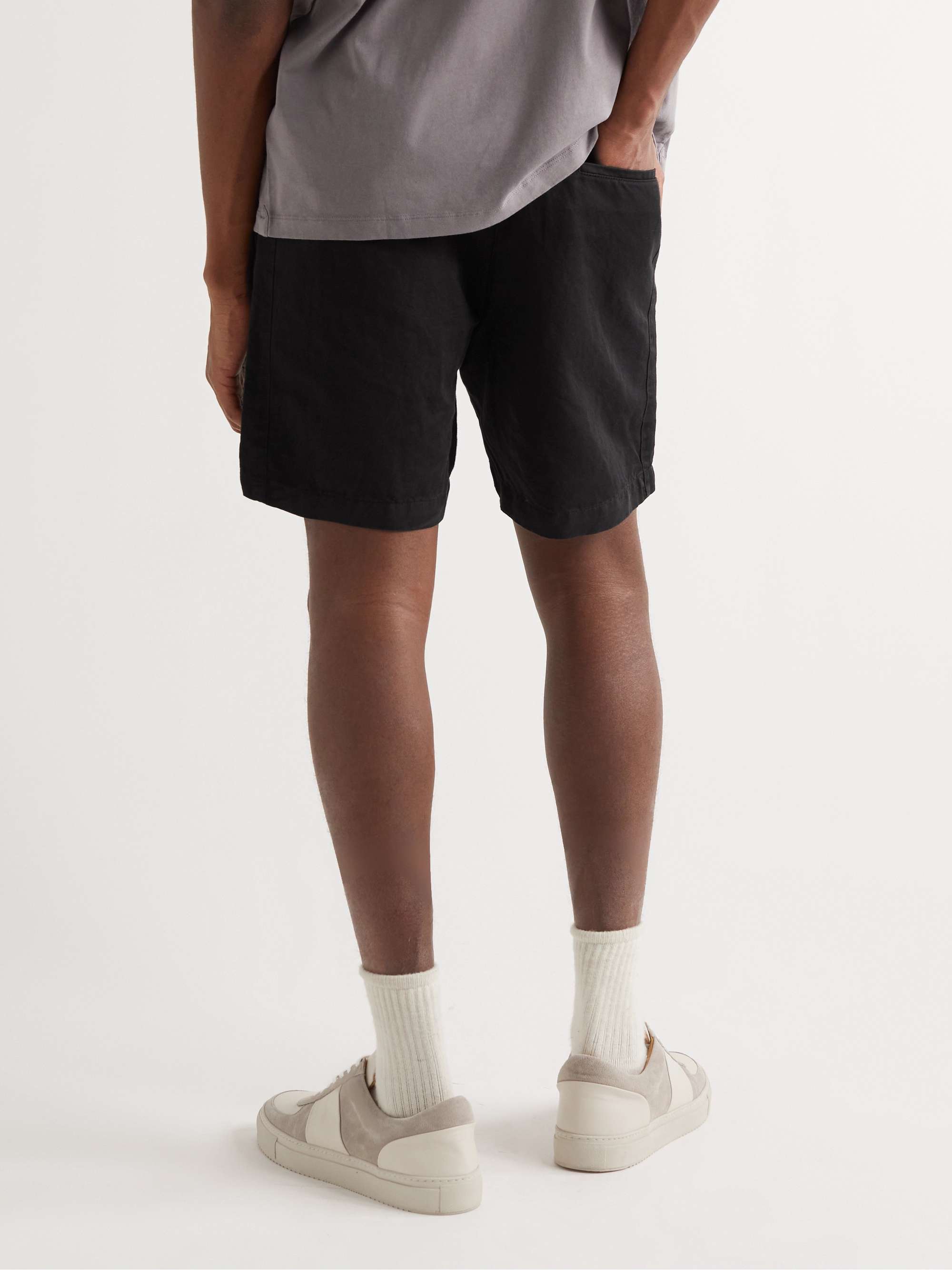 MR P. Straight-Leg Cotton and Linen-Blend Drawstring Shorts