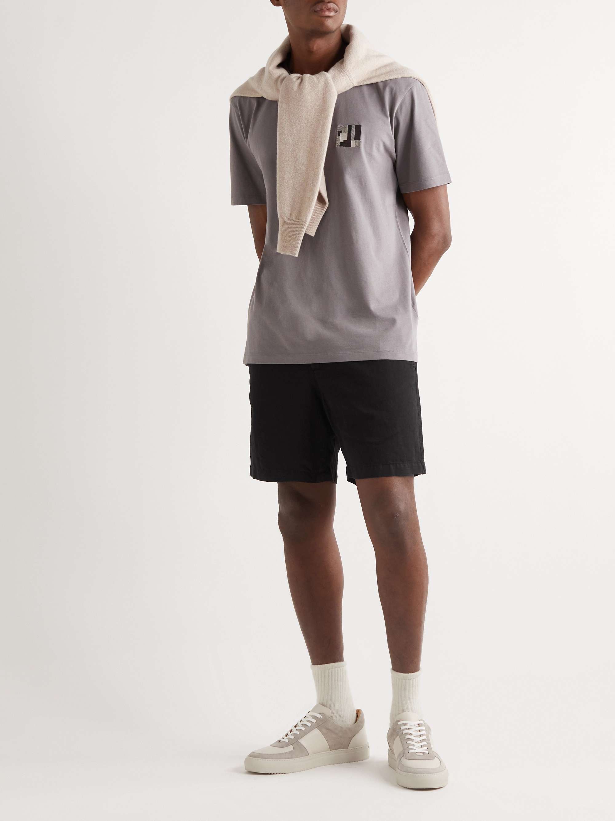 MR P. Straight-Leg Cotton and Linen-Blend Drawstring Shorts