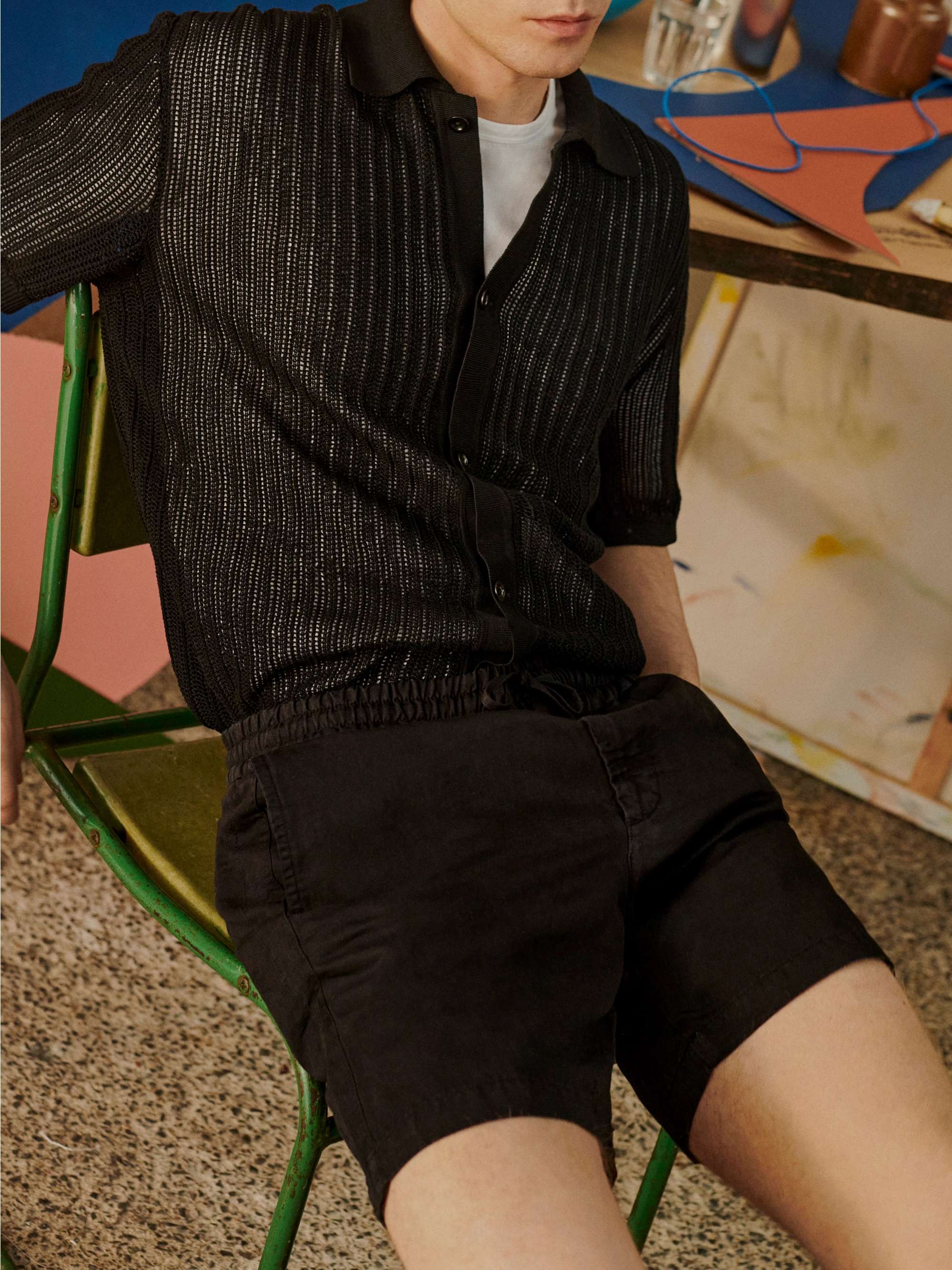 MR P. Straight-Leg Cotton and Linen-Blend Drawstring Shorts