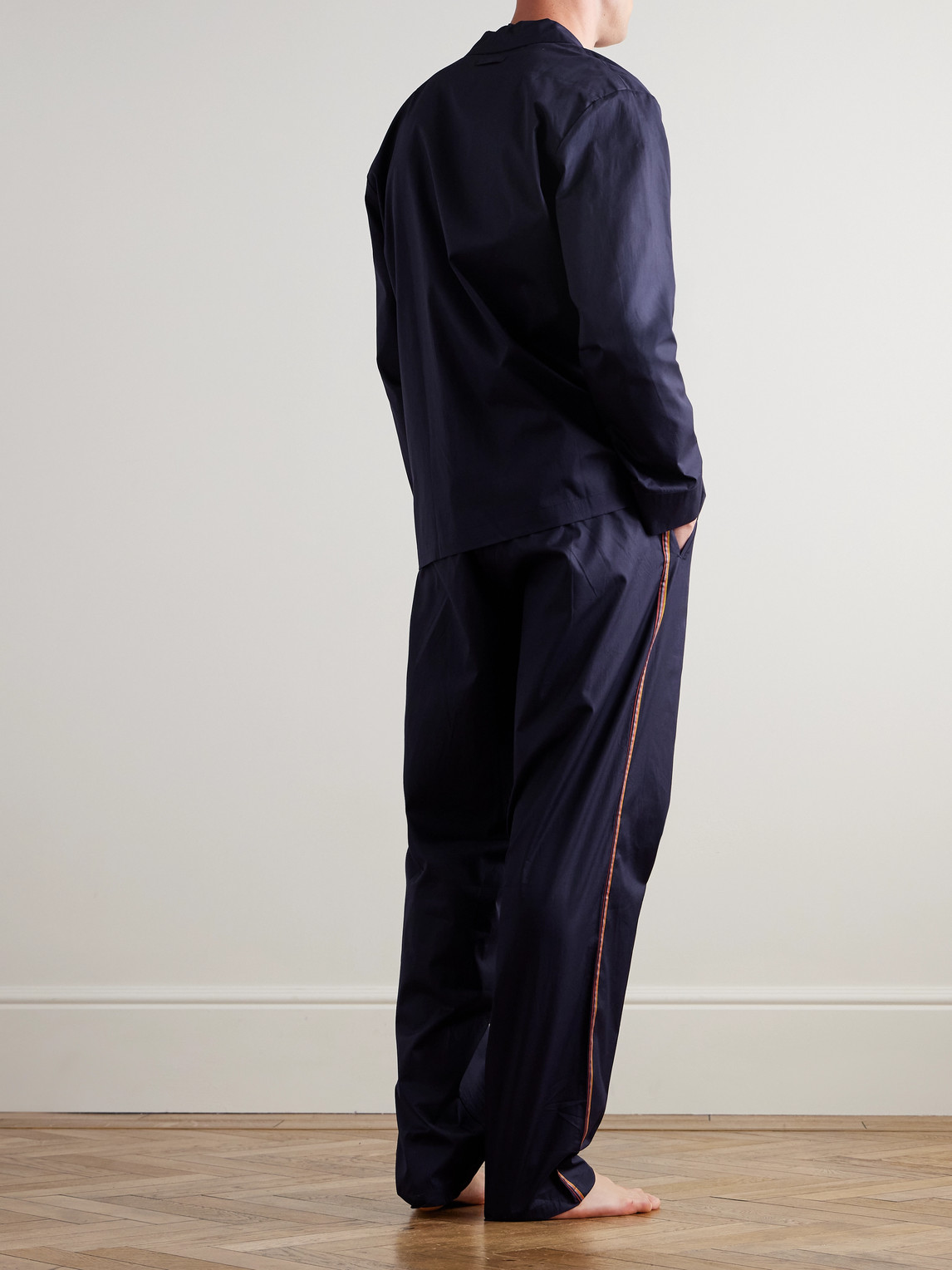 Shop Paul Smith Cotton-poplin Pyjama Set In Blue