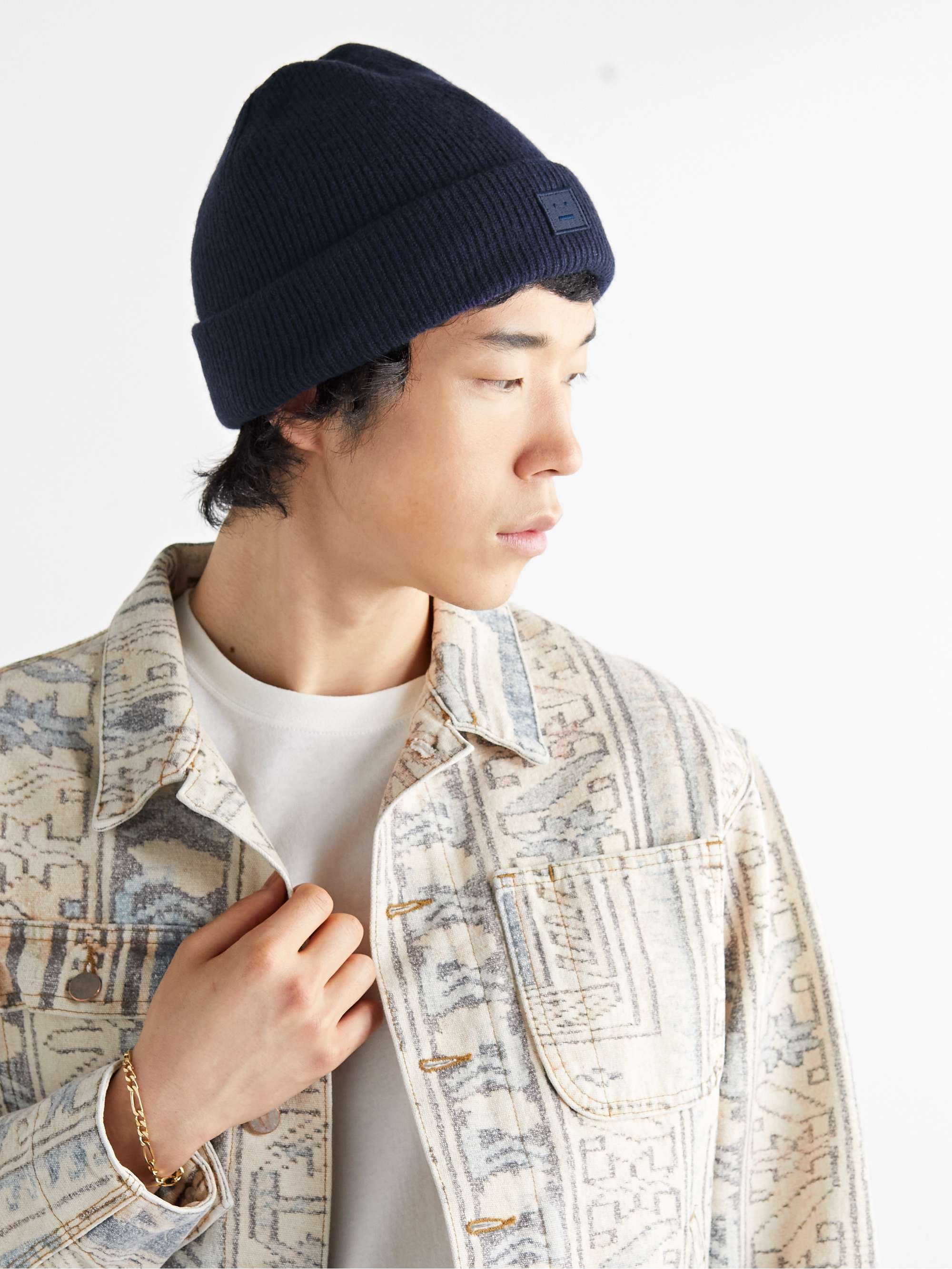 ACNE STUDIOS Logo-Appliquéd Ribbed Wool Beanie