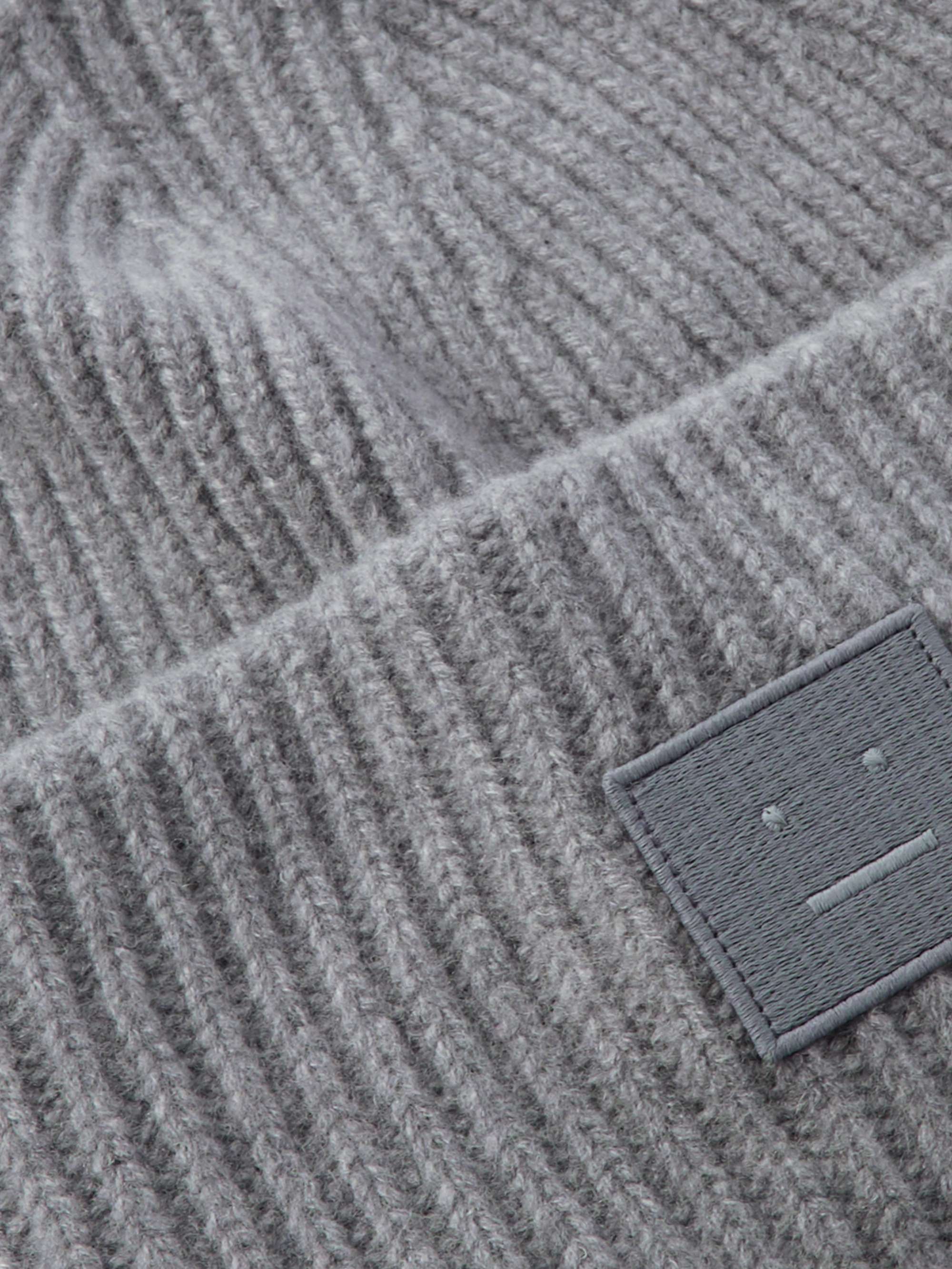 ACNE STUDIOS Logo-Appliquéd Ribbed Wool Beanie