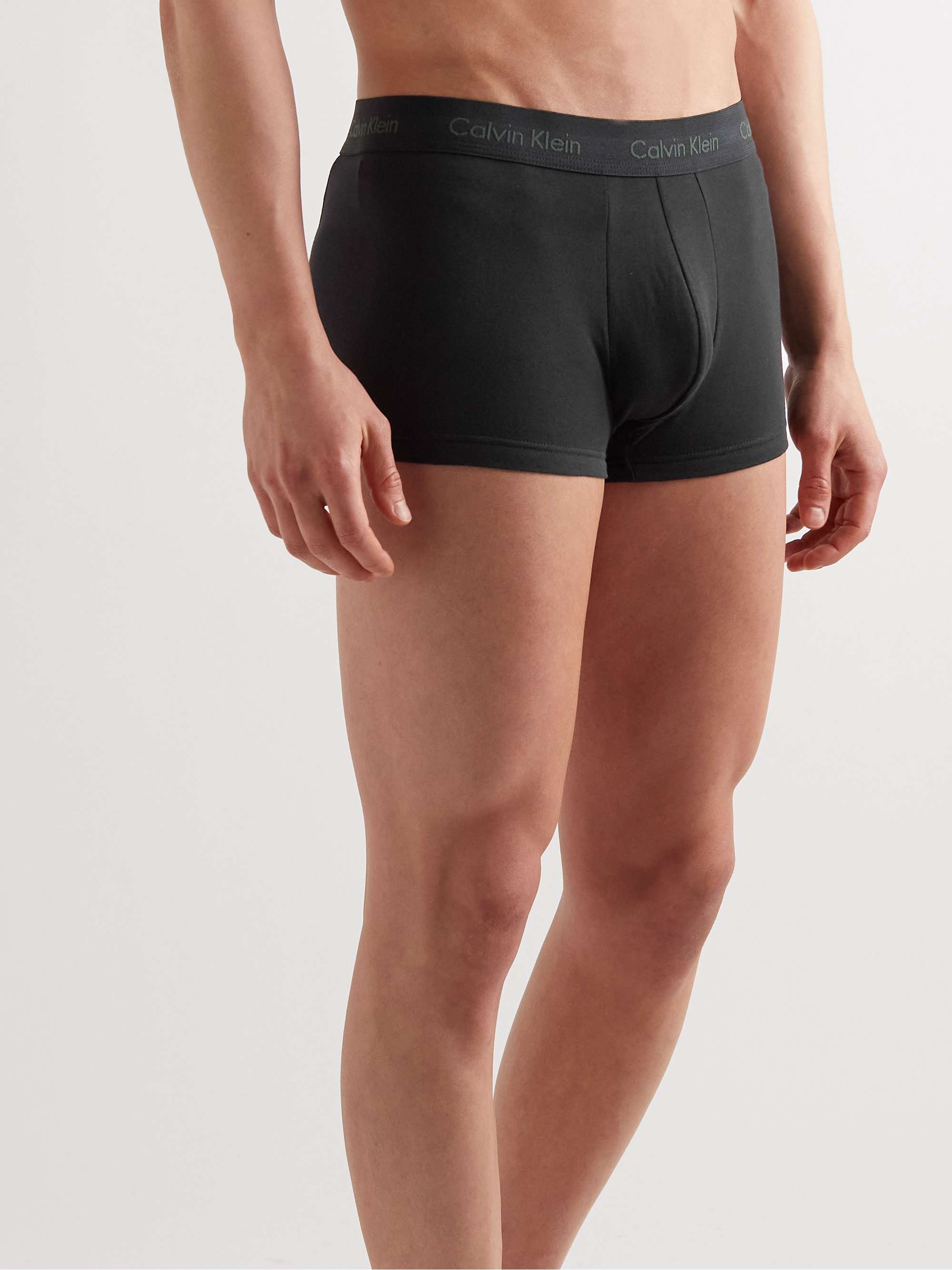 CALVIN KLEIN UNDERWEAR Three-Pack Stretch-Cotton Boxer Briefs