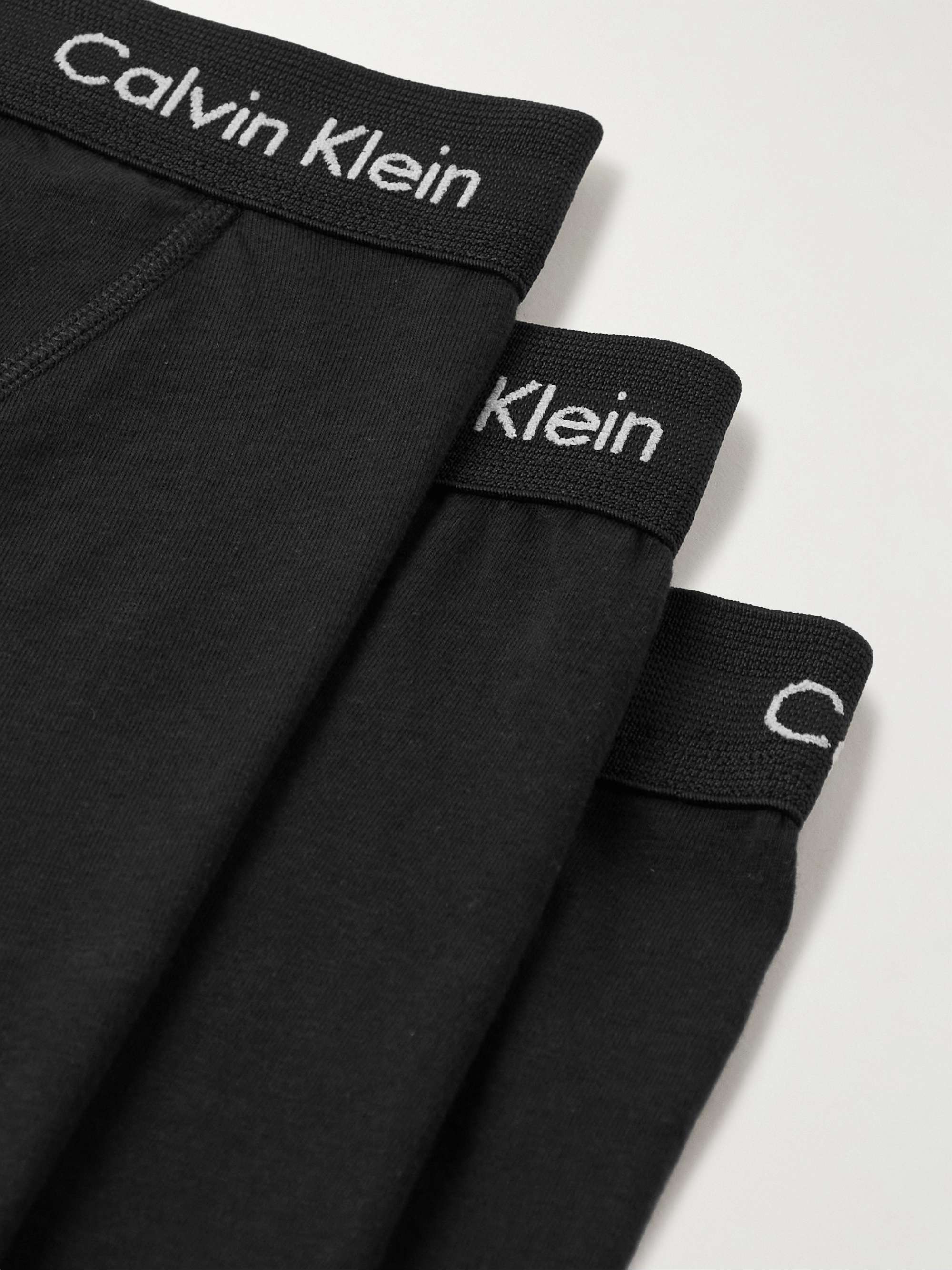 CALVIN KLEIN UNDERWEAR Three-Pack Stretch-Cotton Boxer Briefs