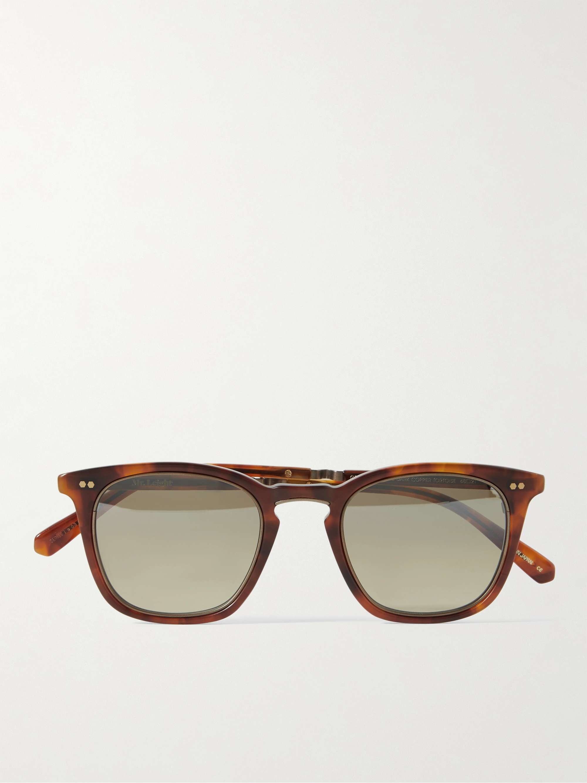 MR LEIGHT Getty II Square-Frame Tortoiseshell Matte-Acetate Sunglasses