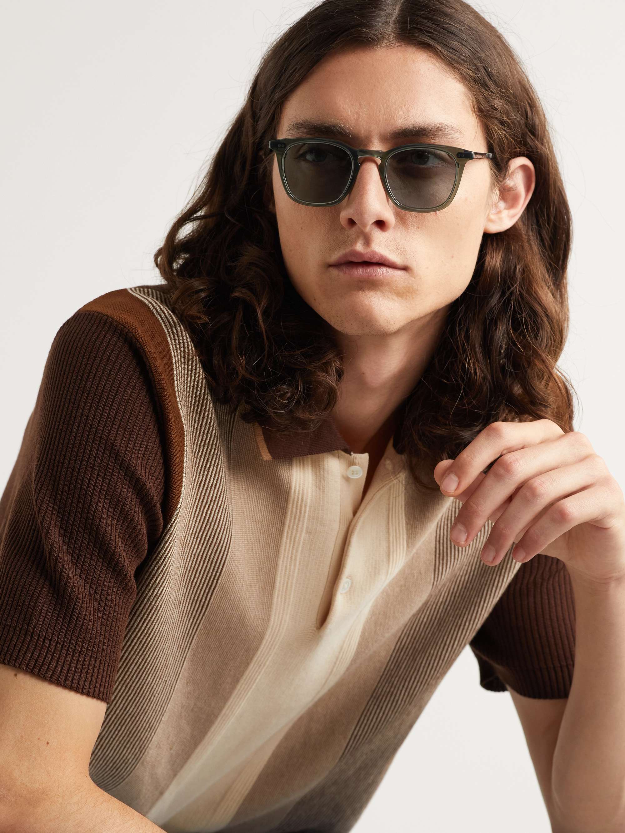 MR LEIGHT Getty II Square-Frame Tortoiseshell Matte-Acetate Sunglasses
