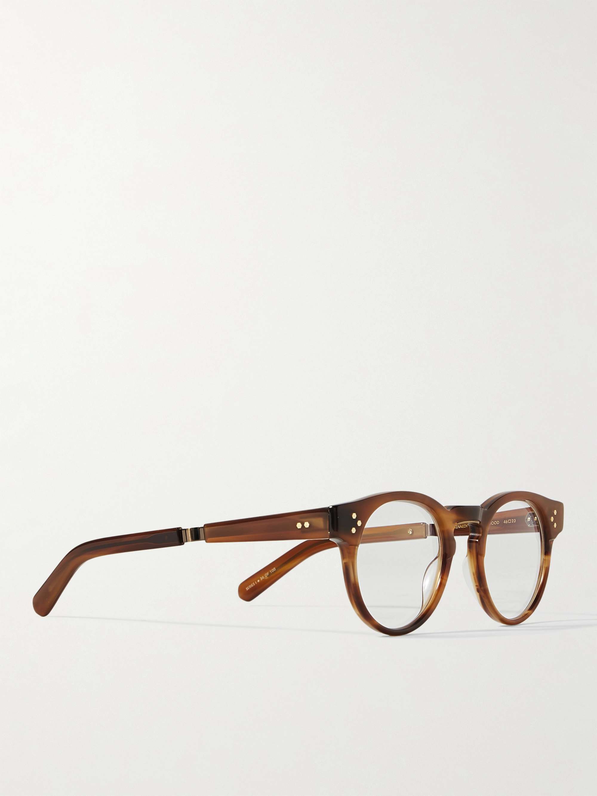 MR LEIGHT Kennedy C Round-Frame Tortoiseshell Acetate and Gold-Tone Optical Glasses