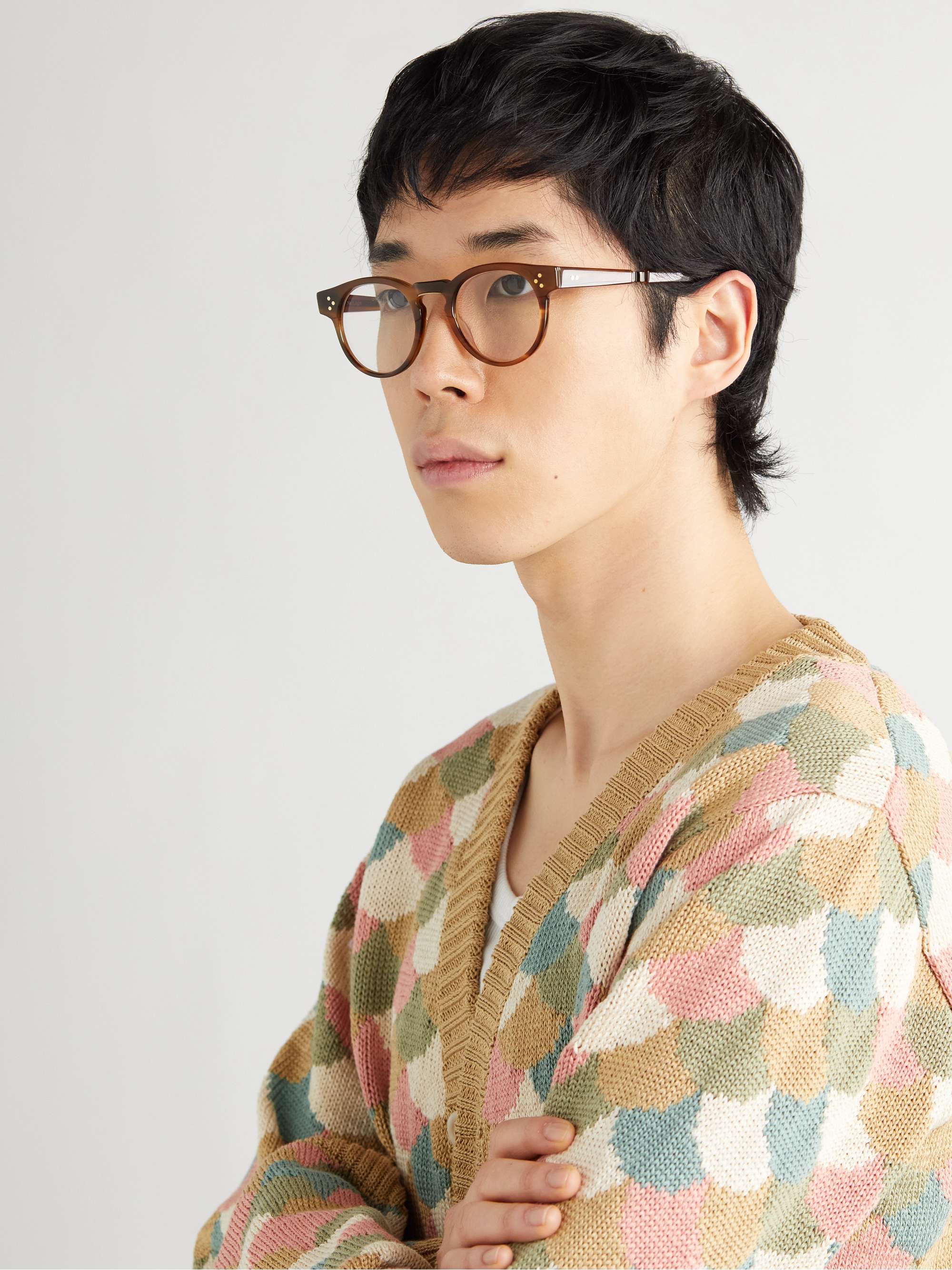 MR LEIGHT Kennedy C Round-Frame Tortoiseshell Acetate and Gold-Tone Optical Glasses